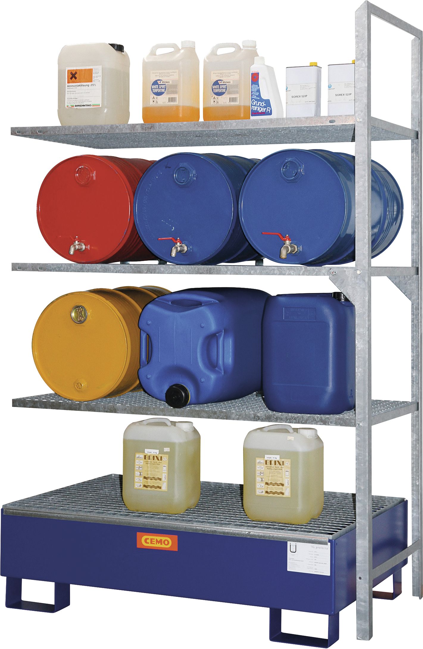 Cemo Regal "540" 132 x 200 x 80 cm Erweiterungseinheit mit Stahl-Auffangwanne, 10255