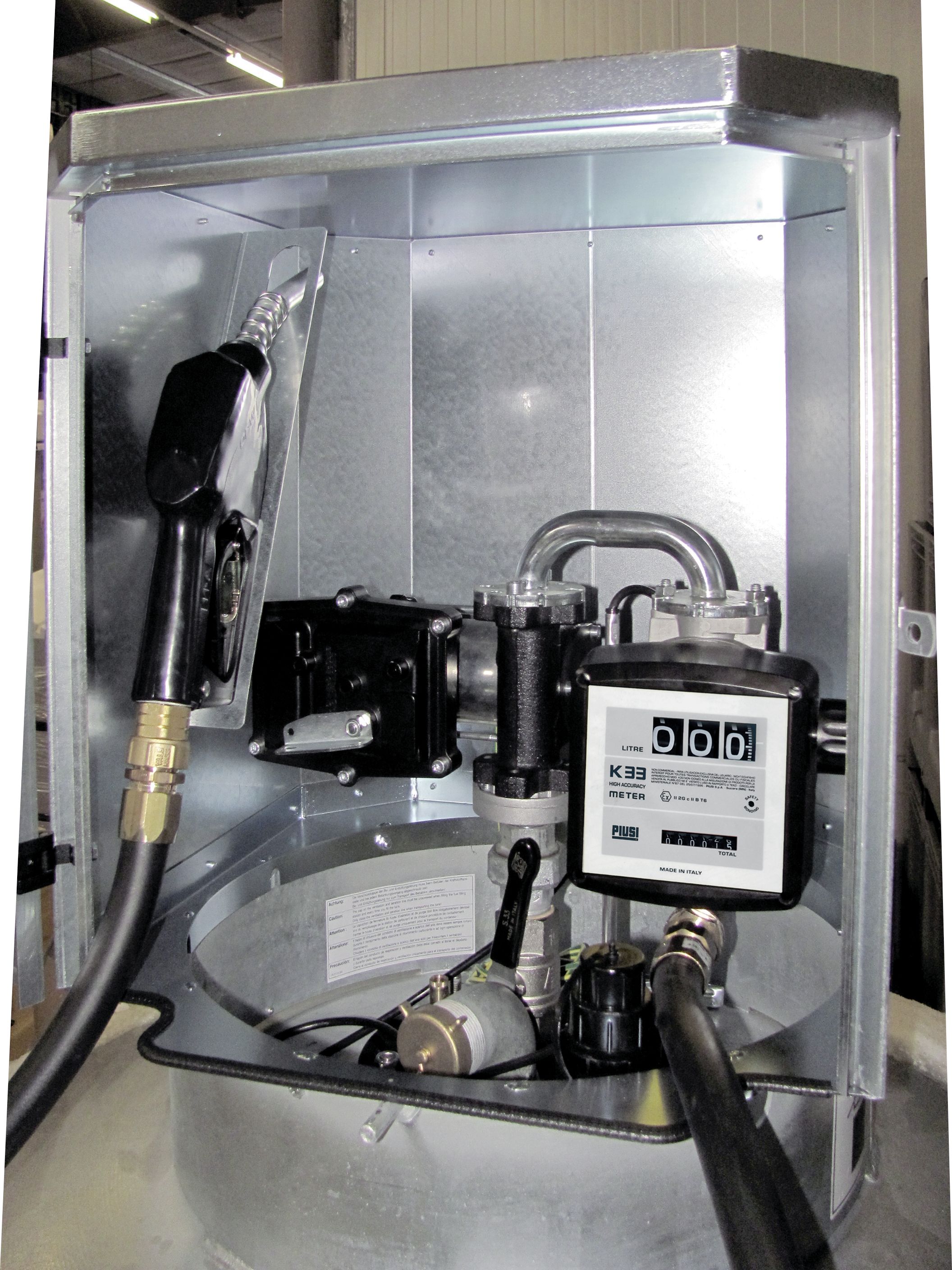 Cemo Elektropumpe 12 V 40 l/min, Benzin, mit Zähler, Automatik-Zapfpistole, ATEX, für Tankanlage KS Mobil, 10258