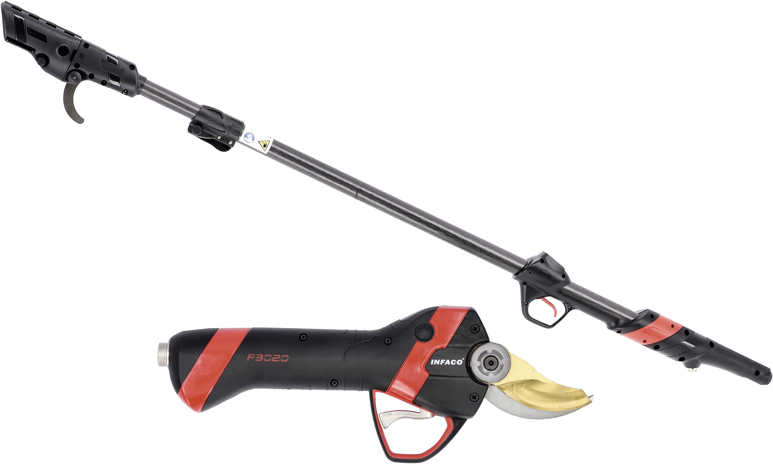 INFACO Akku-Astschere "Electrocoup F3020" Standard, mit Verlängerung 147 – 212 cm, mit Kabel für Äste bis 40 mm, F3020/P9T120