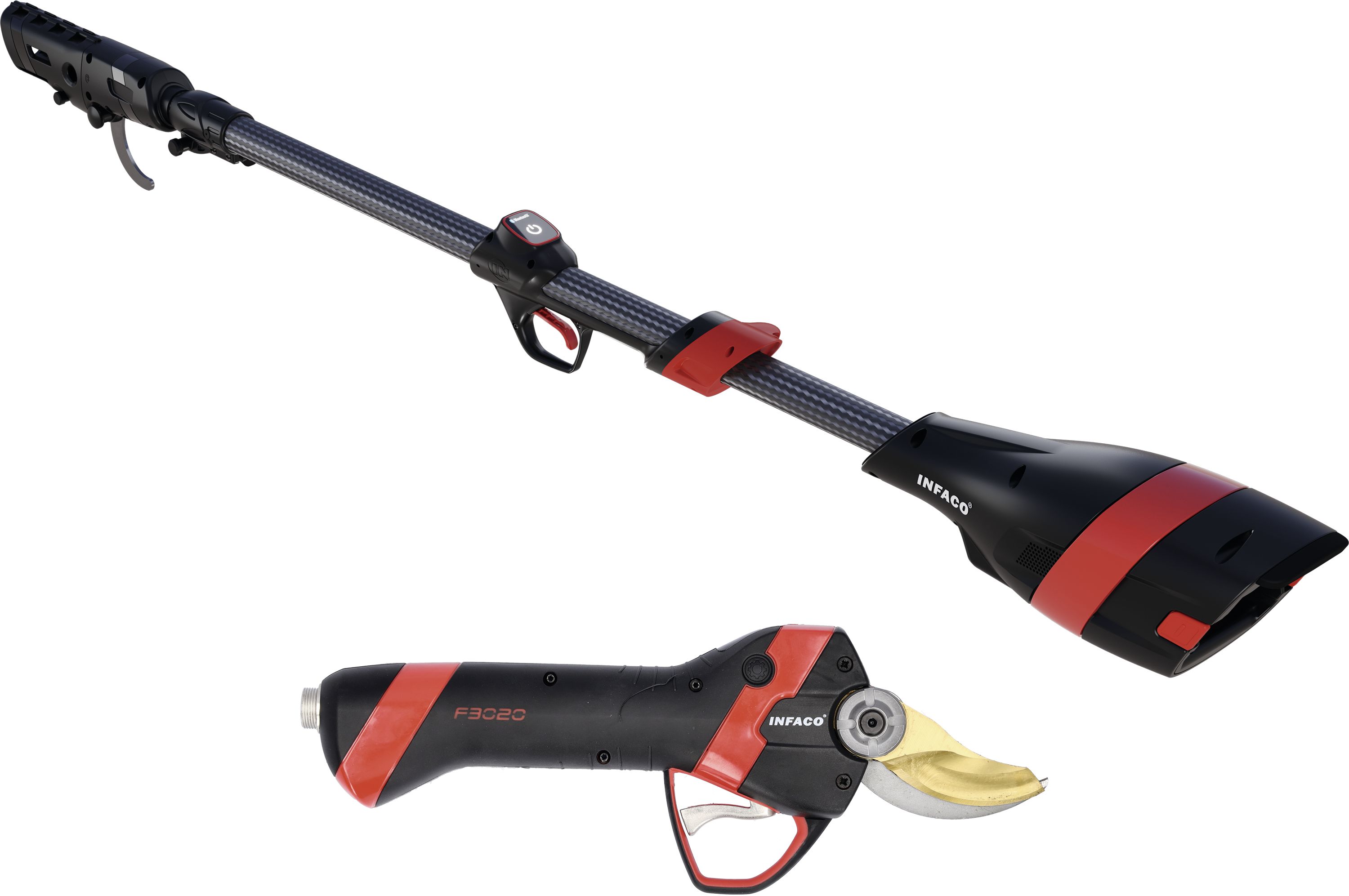 INFACO Akku-Astschere "Electrocoup F3020" Standard, mit Verlängerung 236 cm, Akkuschacht für Äste bis 40 mm, F3020/P9F210B