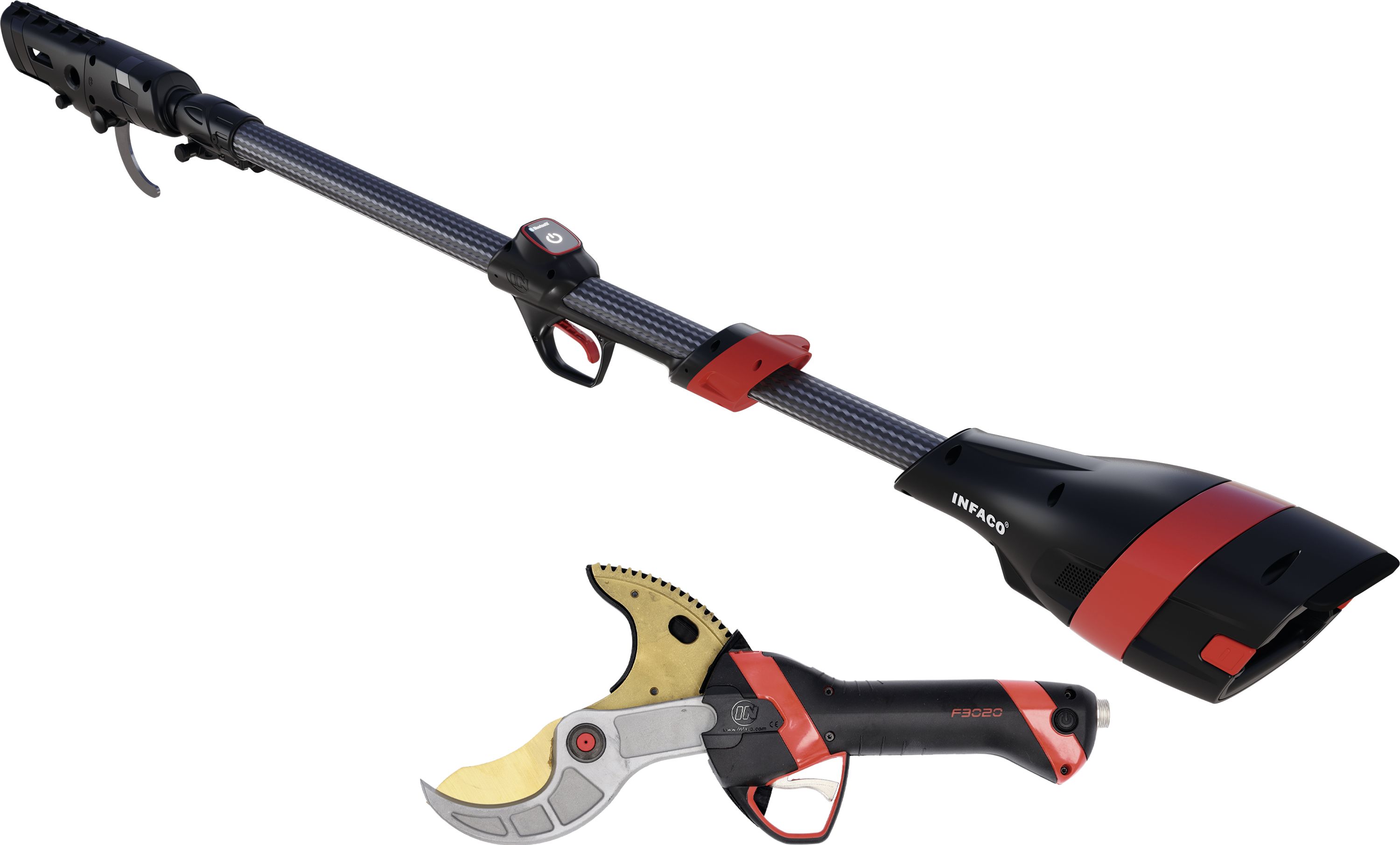 INFACO Akku-Astschere "Electrocoup F3020" Maxi, mit Verlängerung 236 cm, Akkuschacht für Äste bis 55 mm, F3020X/P9F210B