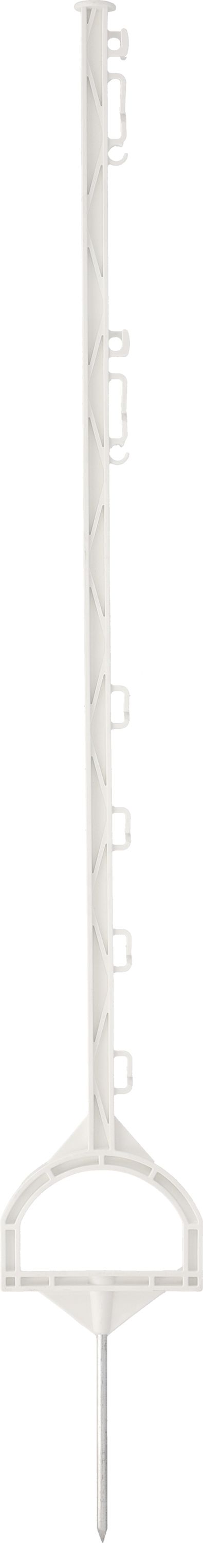 Patura Zaunpfahl 1,15 m Kunststoff weiß, mit Stahlspitze, Steigbügel , 10 St., 163510