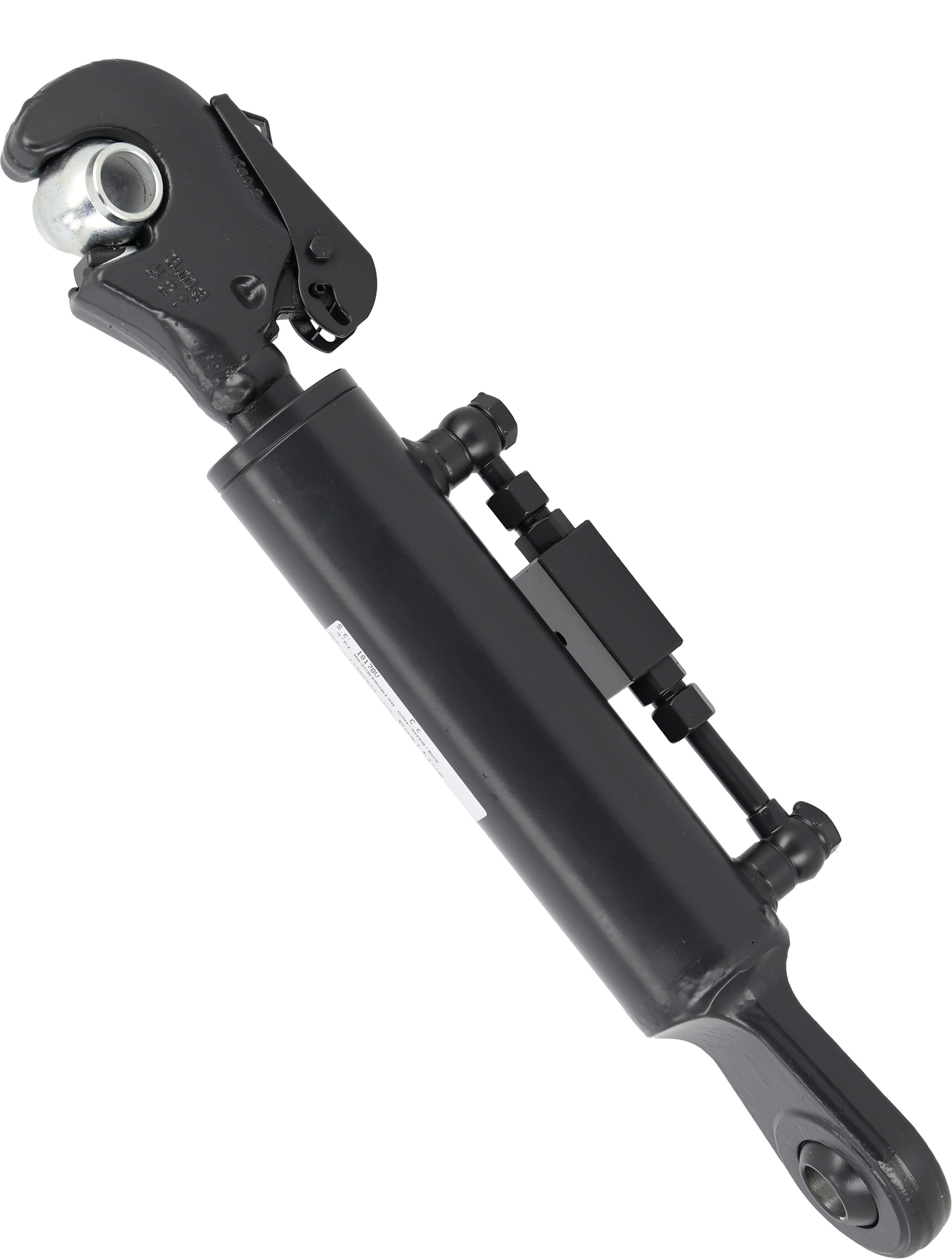 Hydraulischer Oberlenker Kat. 2/2 (25,4 mm), Länge 505 – 695 mm, mit Fanghaken und Kugelgelenk