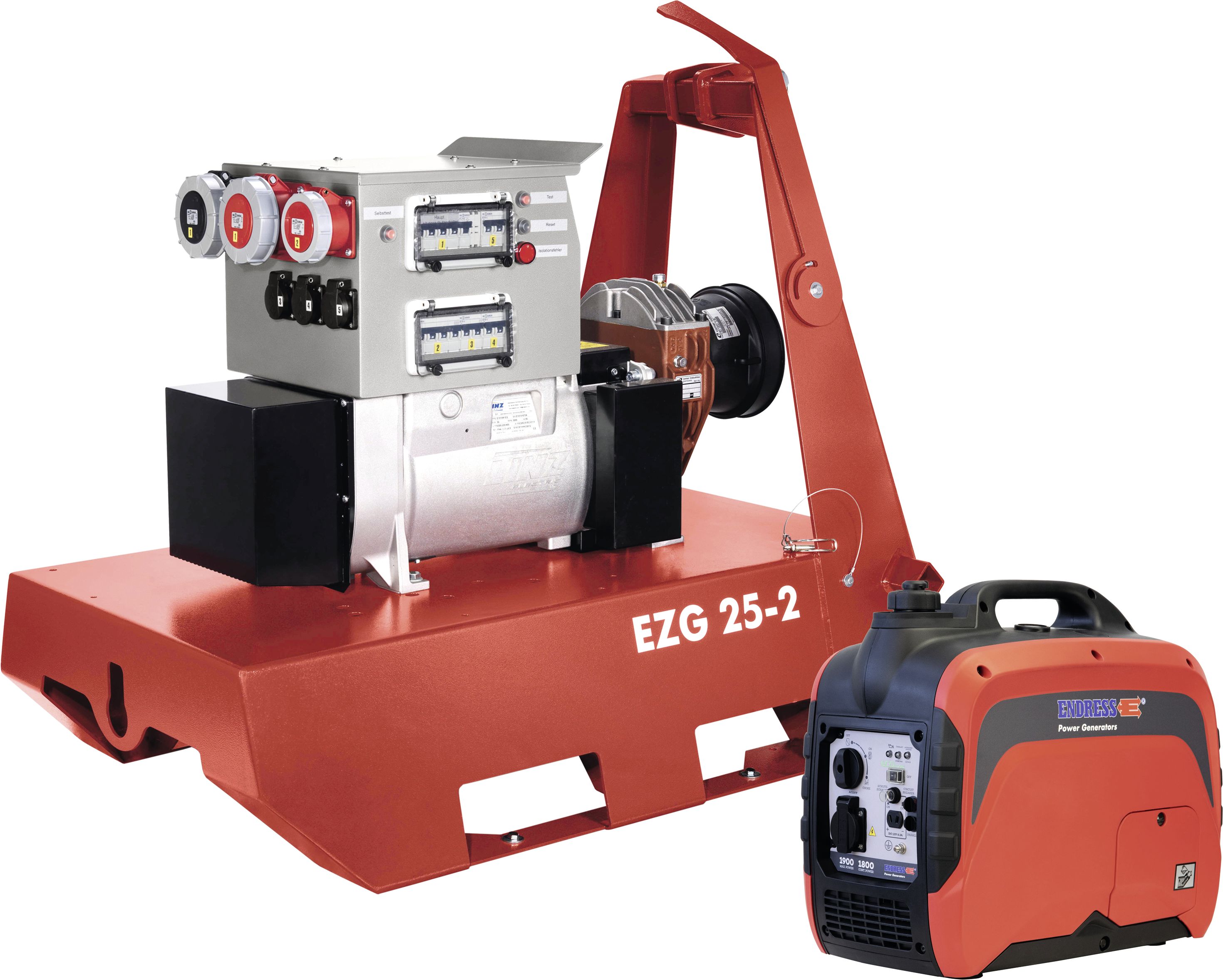 ENDRESS Zapfwellengenerator "EZG 25/2 II/TN-S" mit Gratis Benzin-Stromerzeuger "ESE 2100i", 511 502/110 008