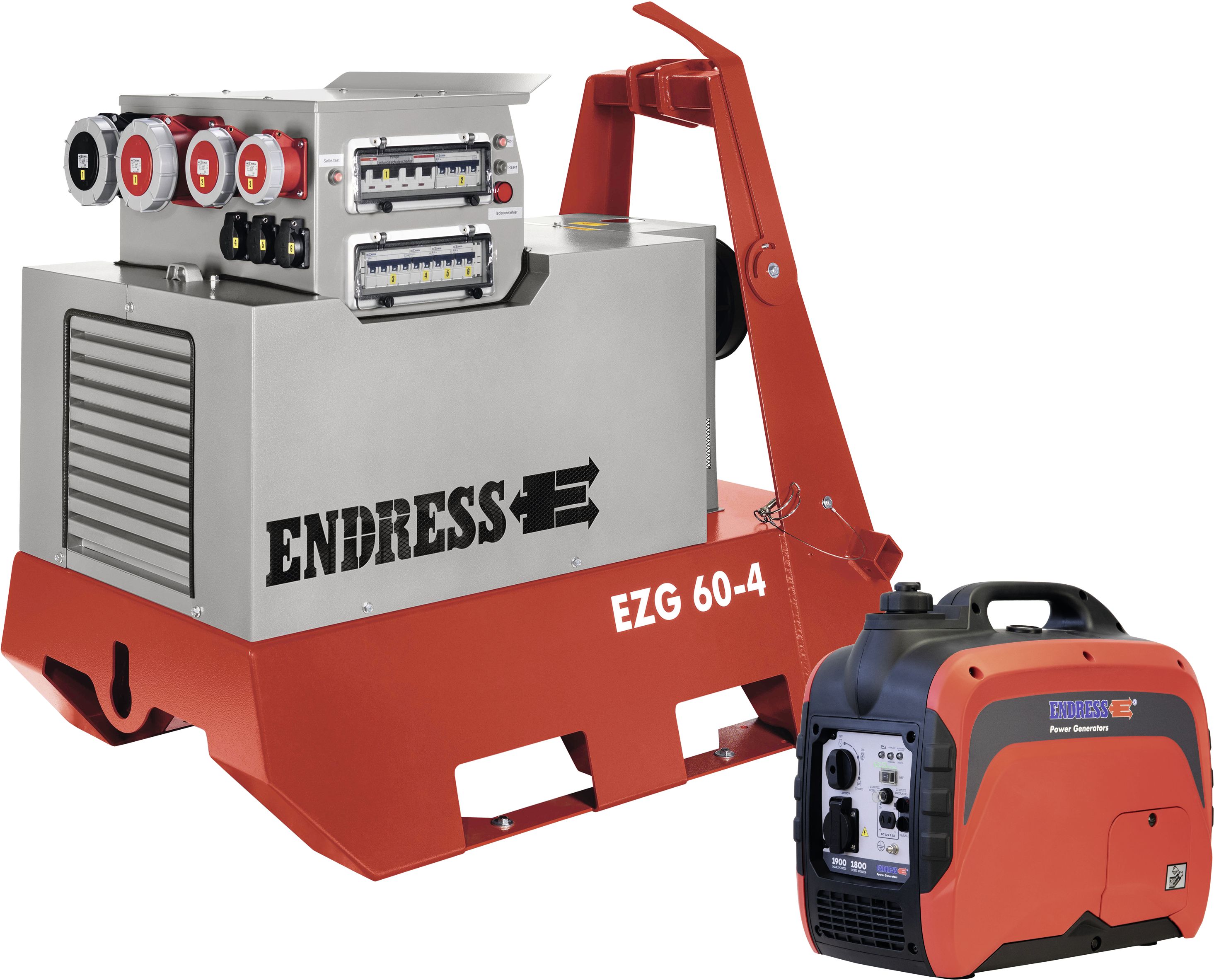 ENDRESS Zapfwellengenerator "EZG 60/4 II/TN-S" mit Gratis Benzin-Stromerzeuger "ESE 2100i", 511 505/110 008