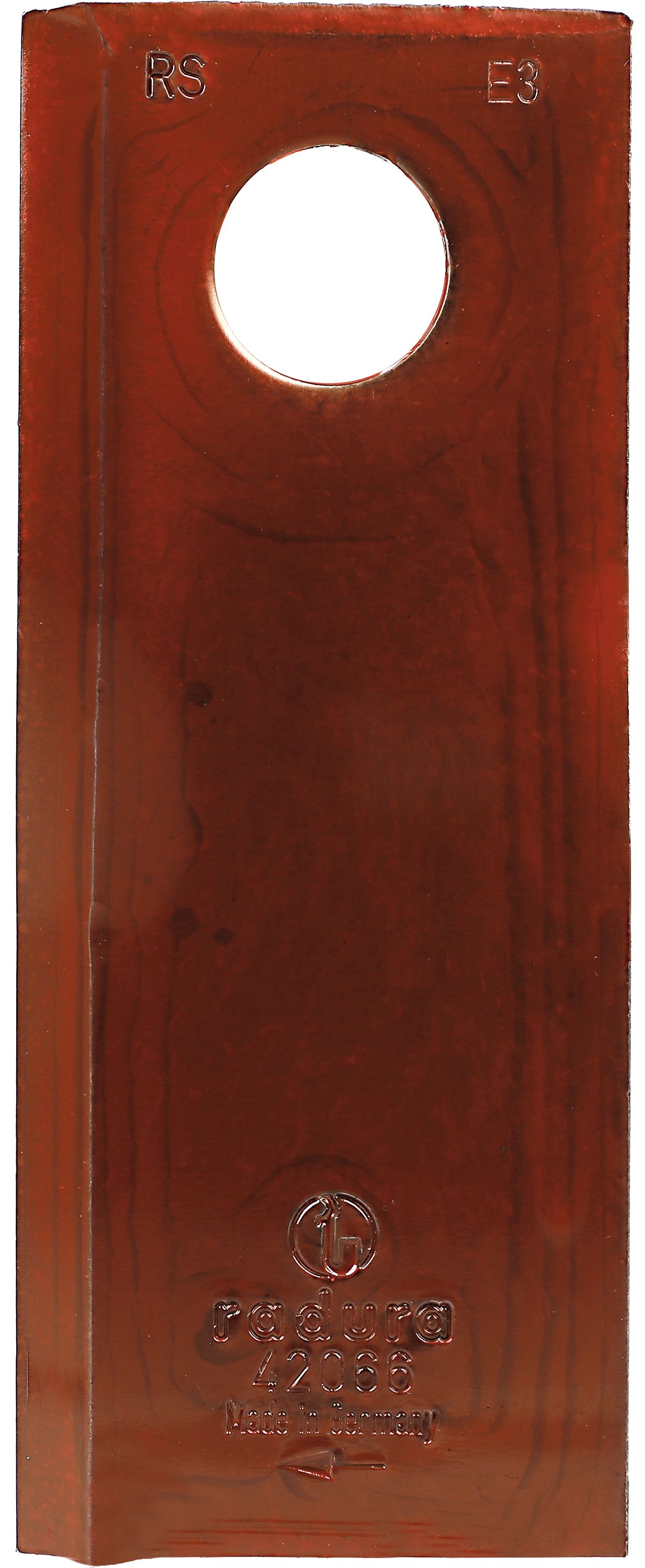 radura Kreiselmäherklinge 120 x 48 x 4 mm, rechts, gedreht, für Mähwerk Fella, Pöttinger, Vicon, 42066.01