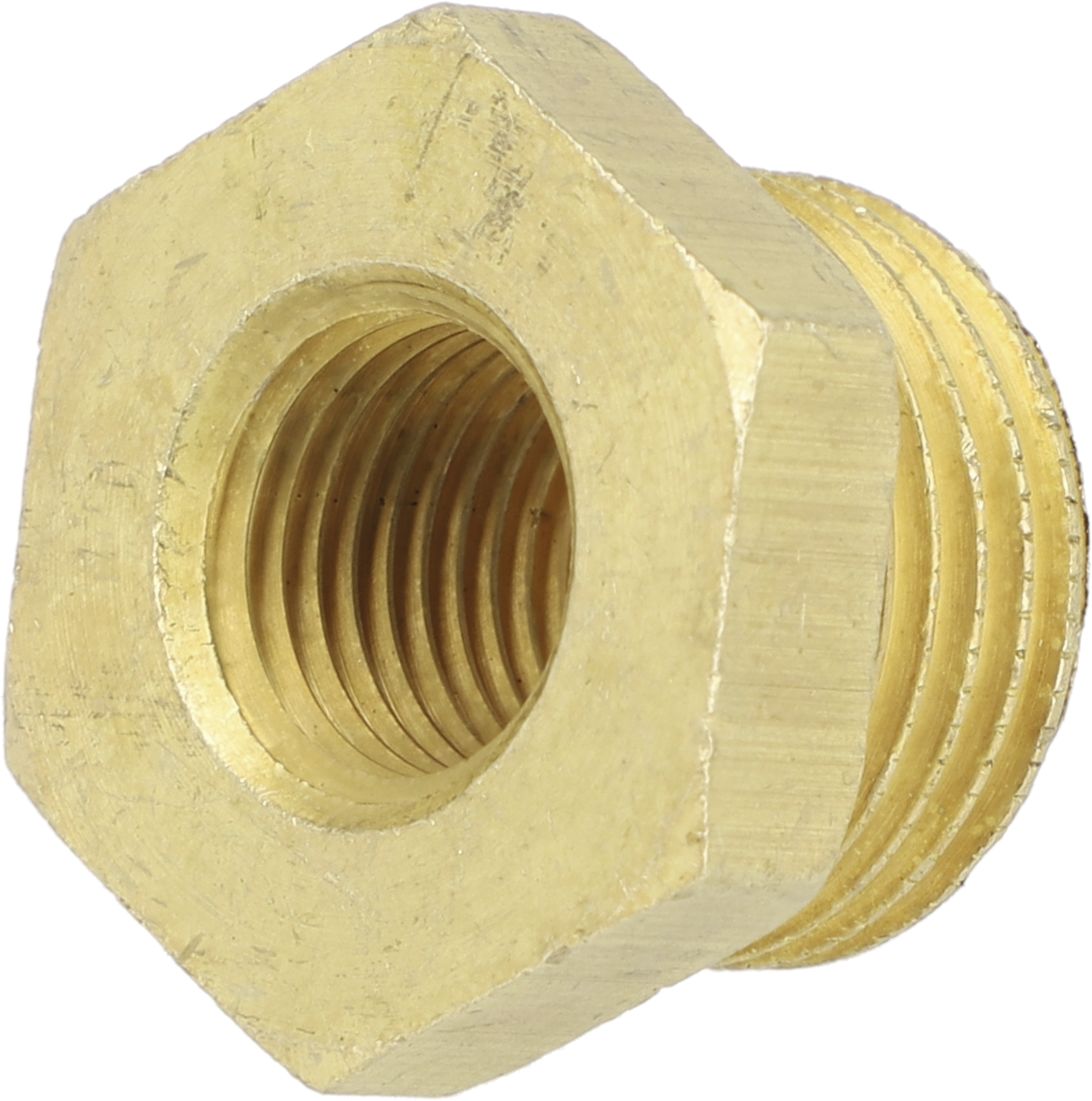 Hücobi Reduzierstück, 1/4'' IG; 1/2" AG, flachdichtend, Messing, für Vakuummanometer 1/4" AG, 3364 013006