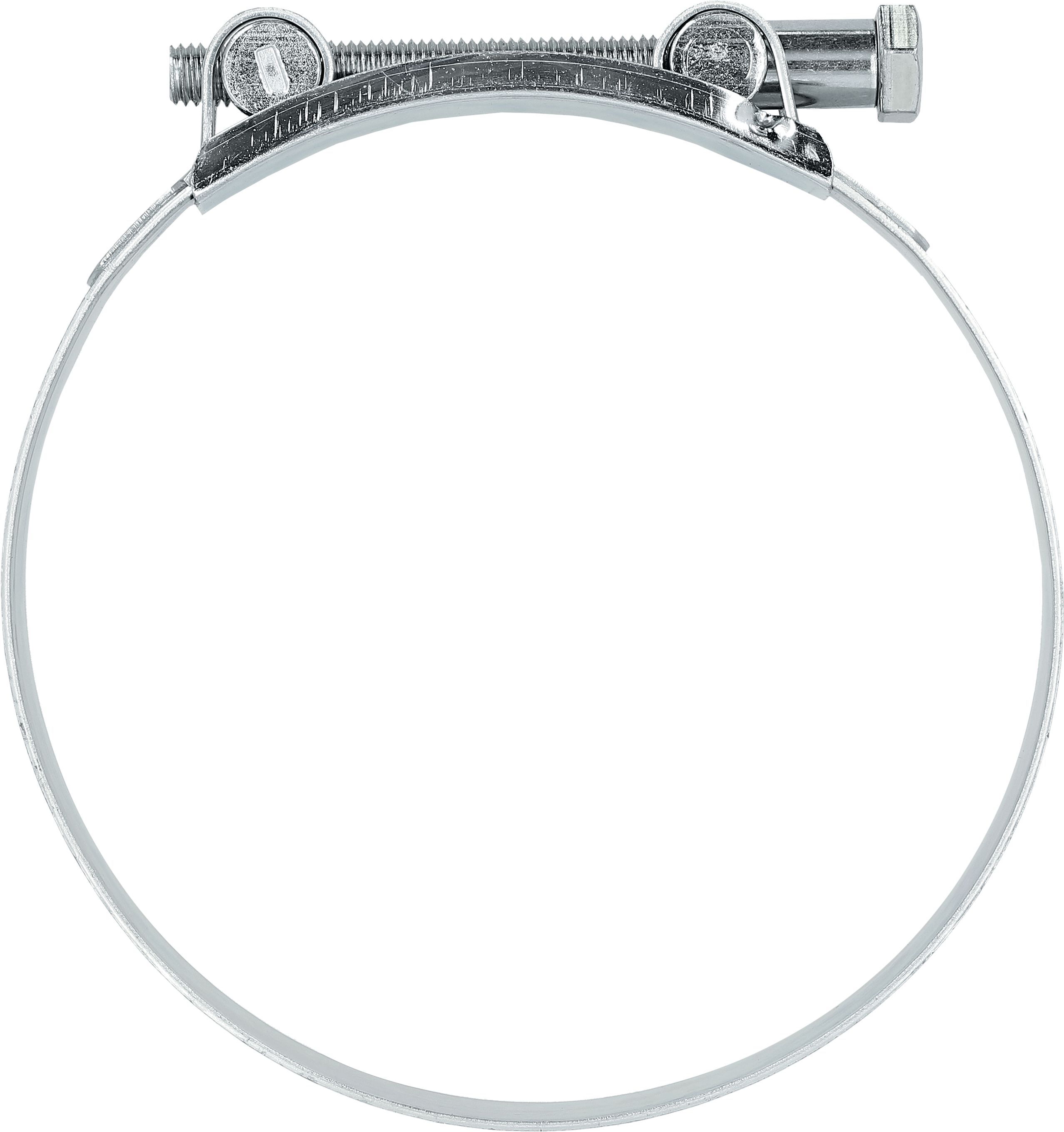 Hücobi Spannbackenschelle, 140 – 148 mm, Stahl, verzinkt, 1521 140148