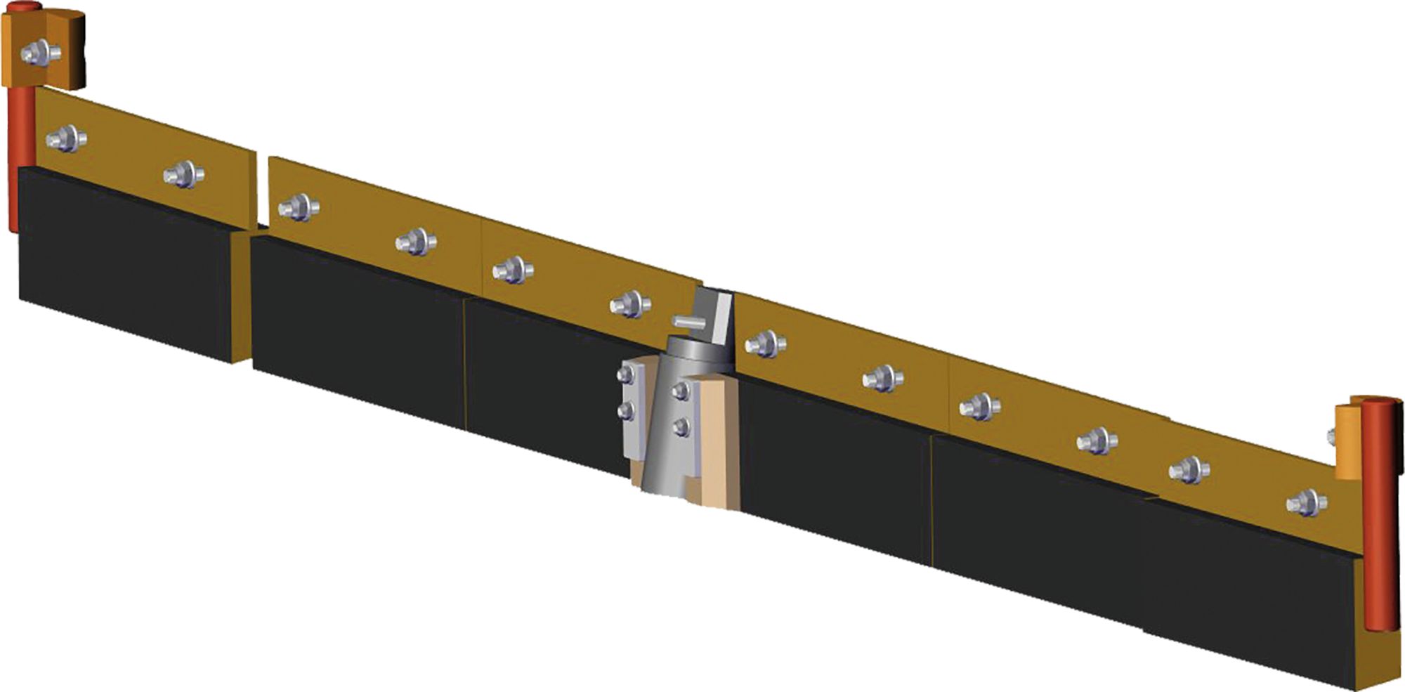 Wiedenmann Schürfleiste Gummikorund mit Befestigungsmaterial für Schneepflug Vario Flex, 1252227