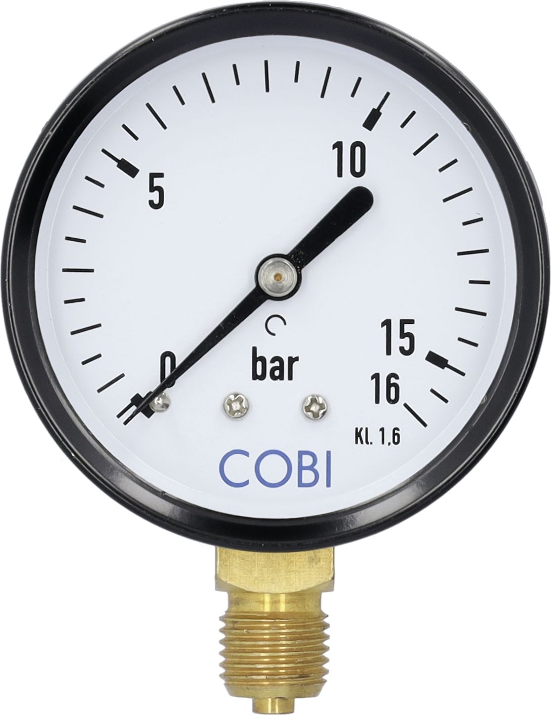 Hücobi Manometer, Anschluss 1/4" unten, 0 bis 16 bar, 8125 006016