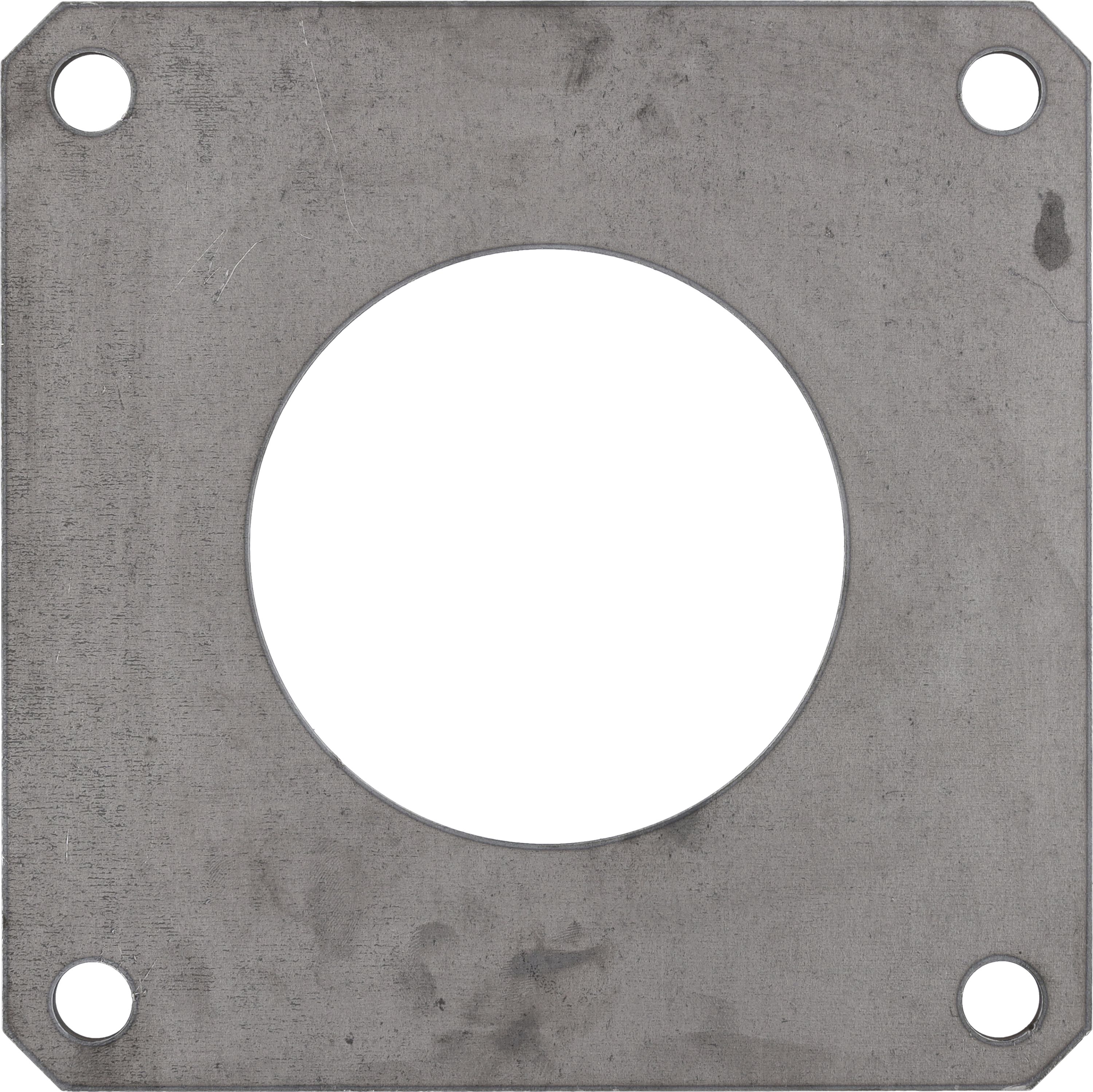 Hücobi 4-Eck-Flansch, schwarz, 180 x 180 mm, 4", für Gülleflanschschieber, 8021 100150