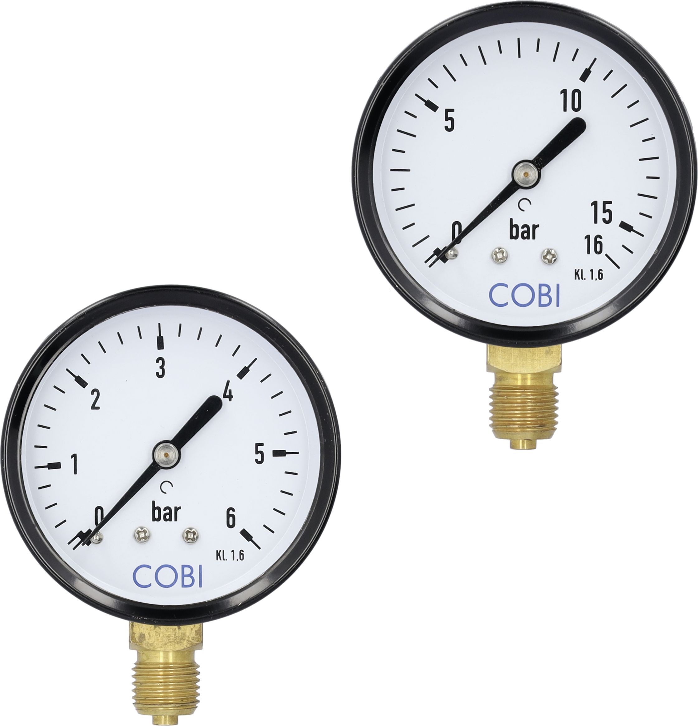 Hücobi Manometer, Anschluss 1/4" unten, 0 bis 10 bar, 8125 006010