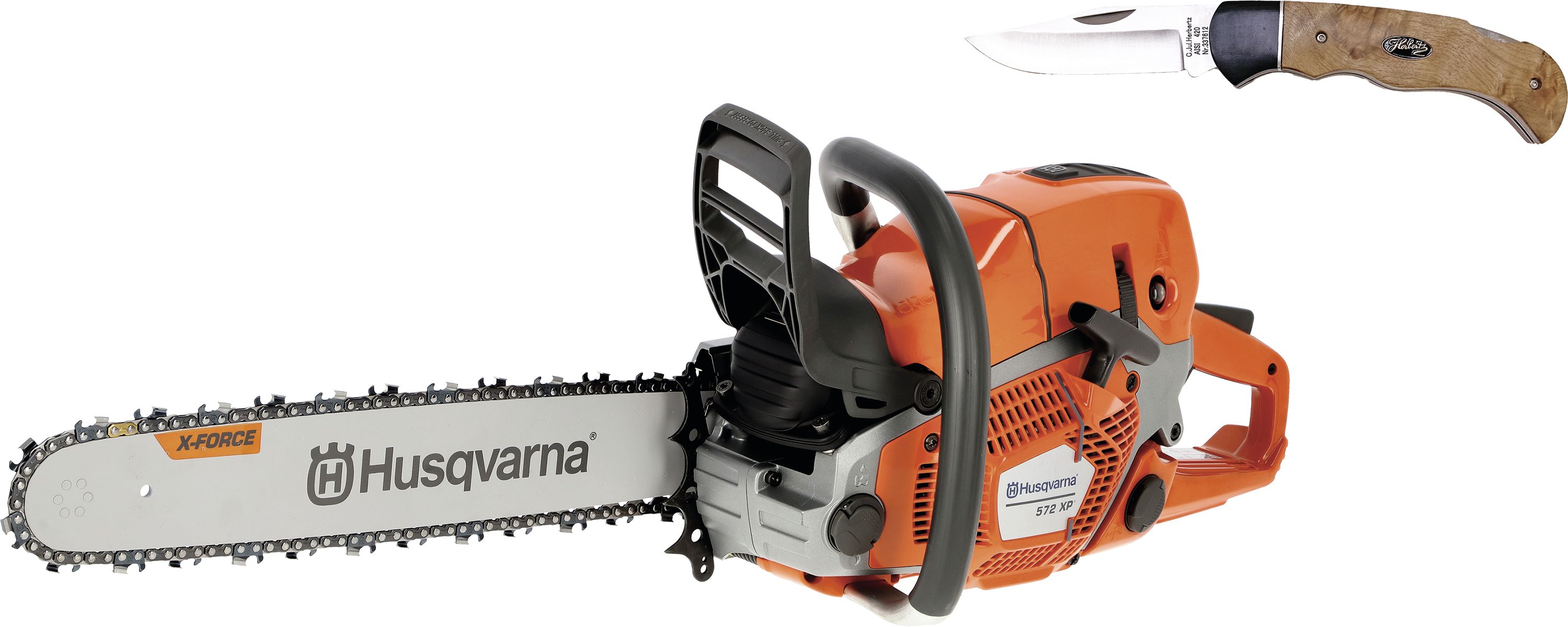 Husqvarna Benzin-Kettensäge "572 XP " 4,3 kW (5,9 PS) Schienenlänge 45 cm, ohne Griffheizung, mit 1 Kette, Taschenmesser, 9667331-18