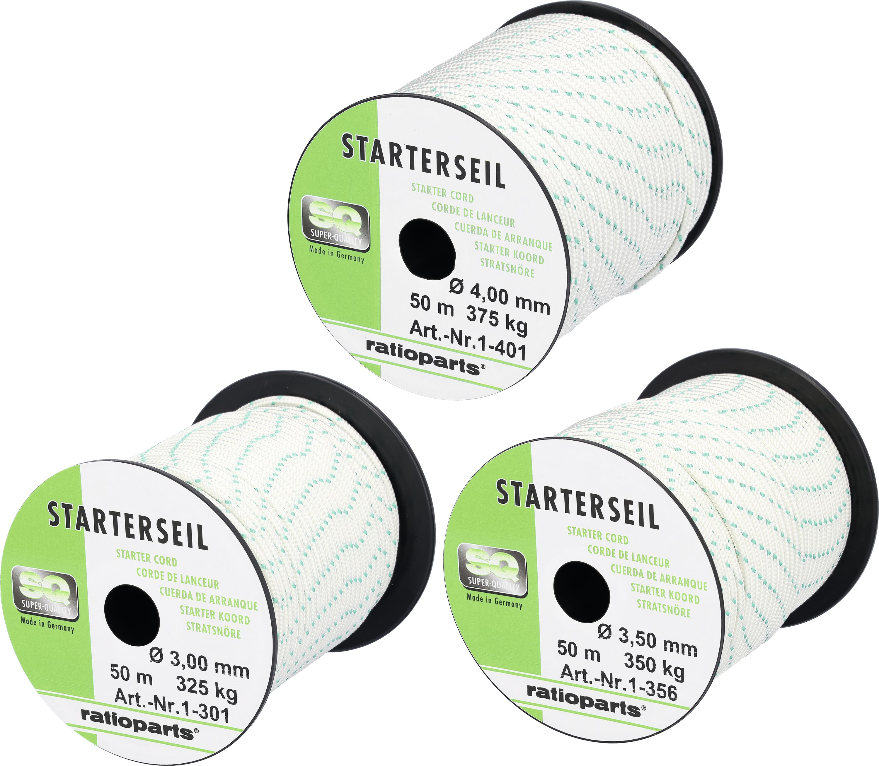 Starterseil 5,0 mm x 50 m, Spule, Außengeflecht mit Innenseele