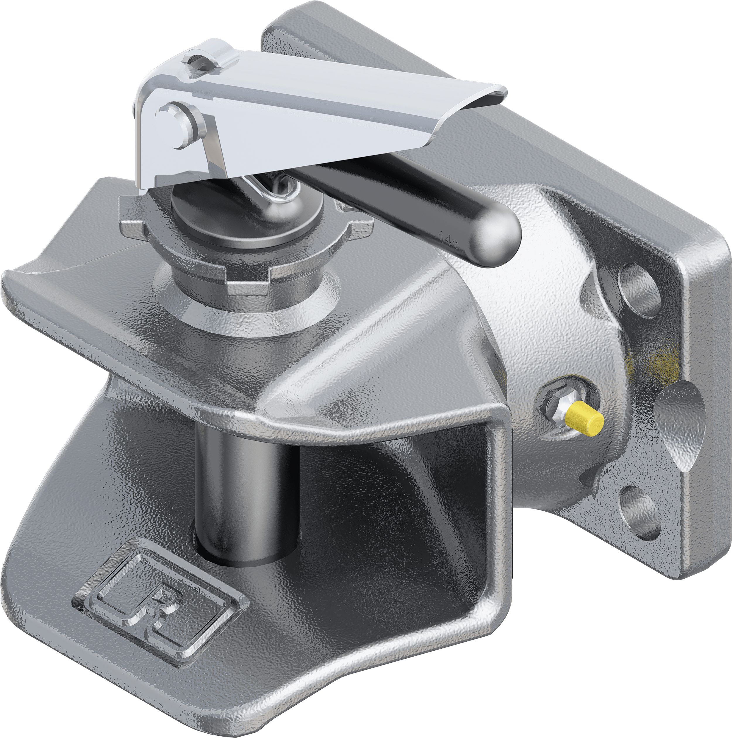 Rockinger Zugmaul "RO810B" Stützlast 2.000 kg, Flansch 200 x 140 x 20 mm, Lochbild B x H 160 × 100 mm, mit Anhängebolzen, RO810B50505