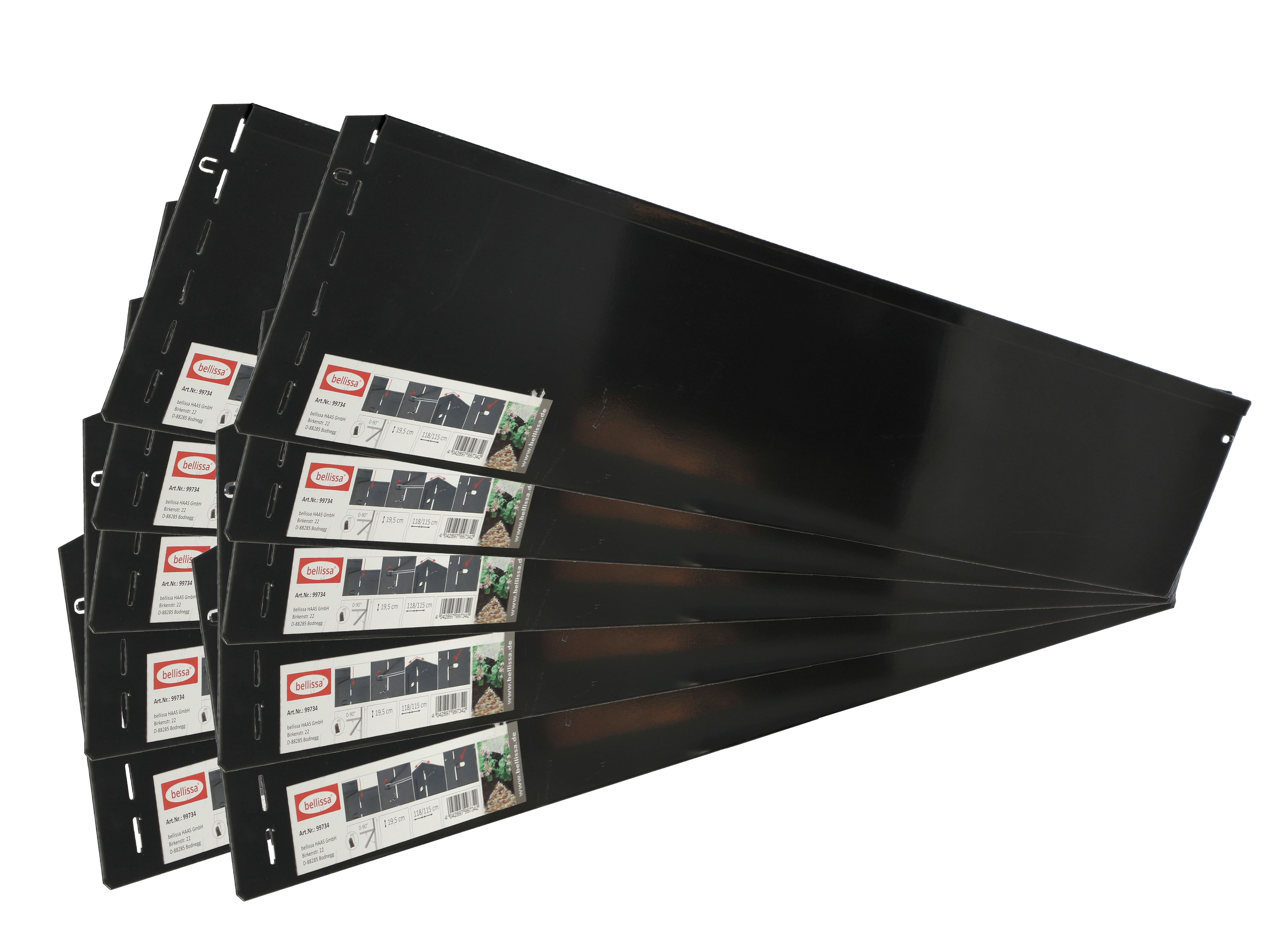 bellissa 10er VK-Set Rasenkante Metall Metall anthrazit 118 x 19,5 cm bestehend aus 10 Stck. a. 118 cm, Nutzlänge 11,50 m