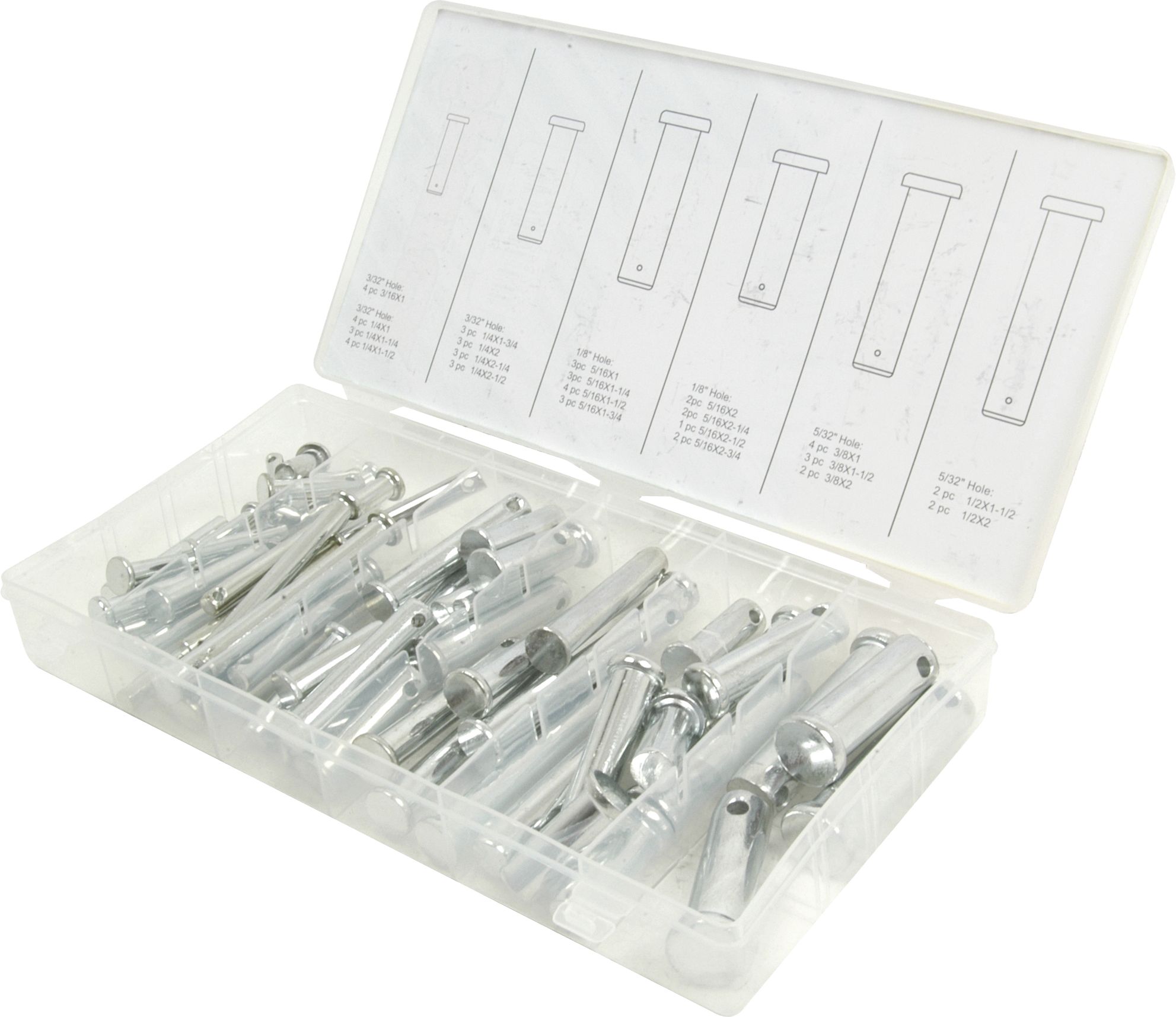 Splintbolzen-Sortiment zöllig, 60 St.