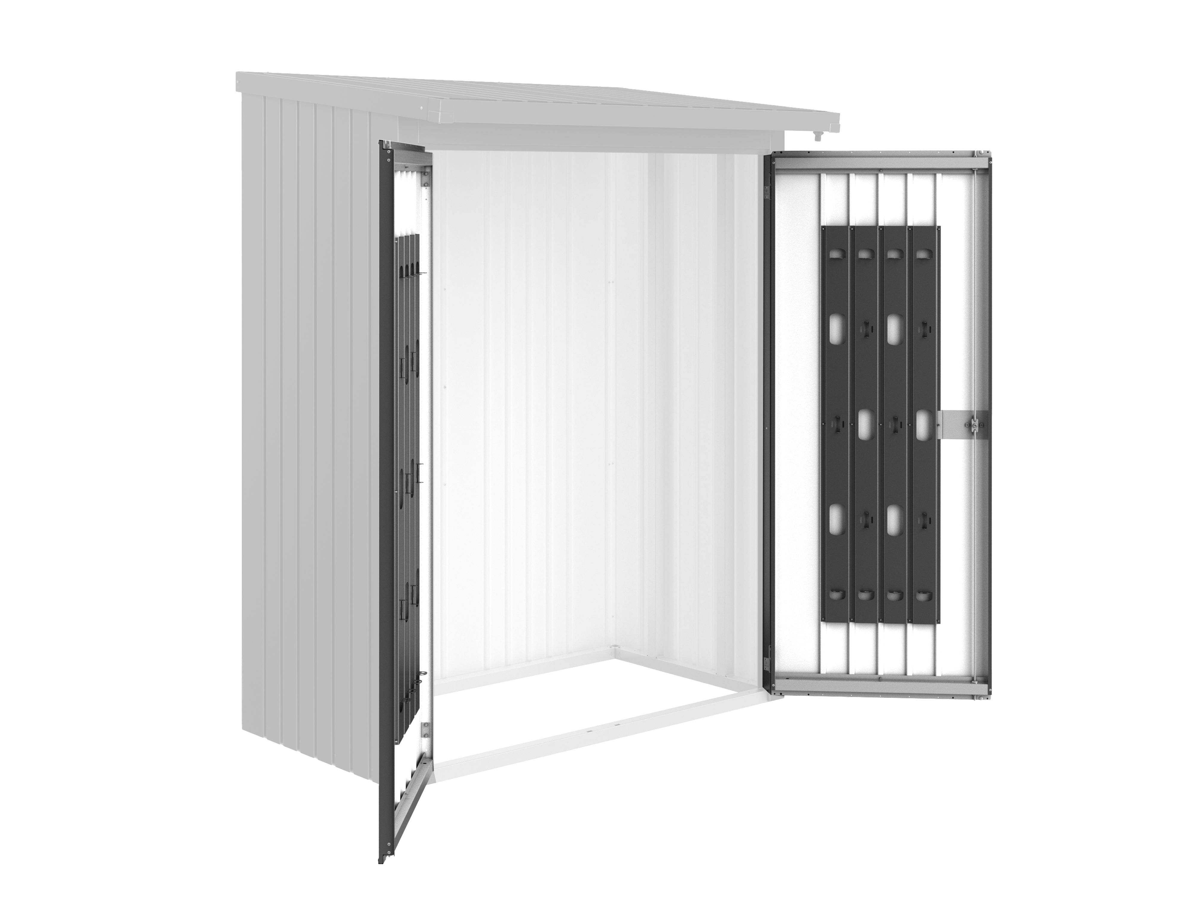 Biohort Türpaket für Brennholz Unterstand Woodstock 150 157 x 5 cm dunkelgrau; metallic Metalltüren