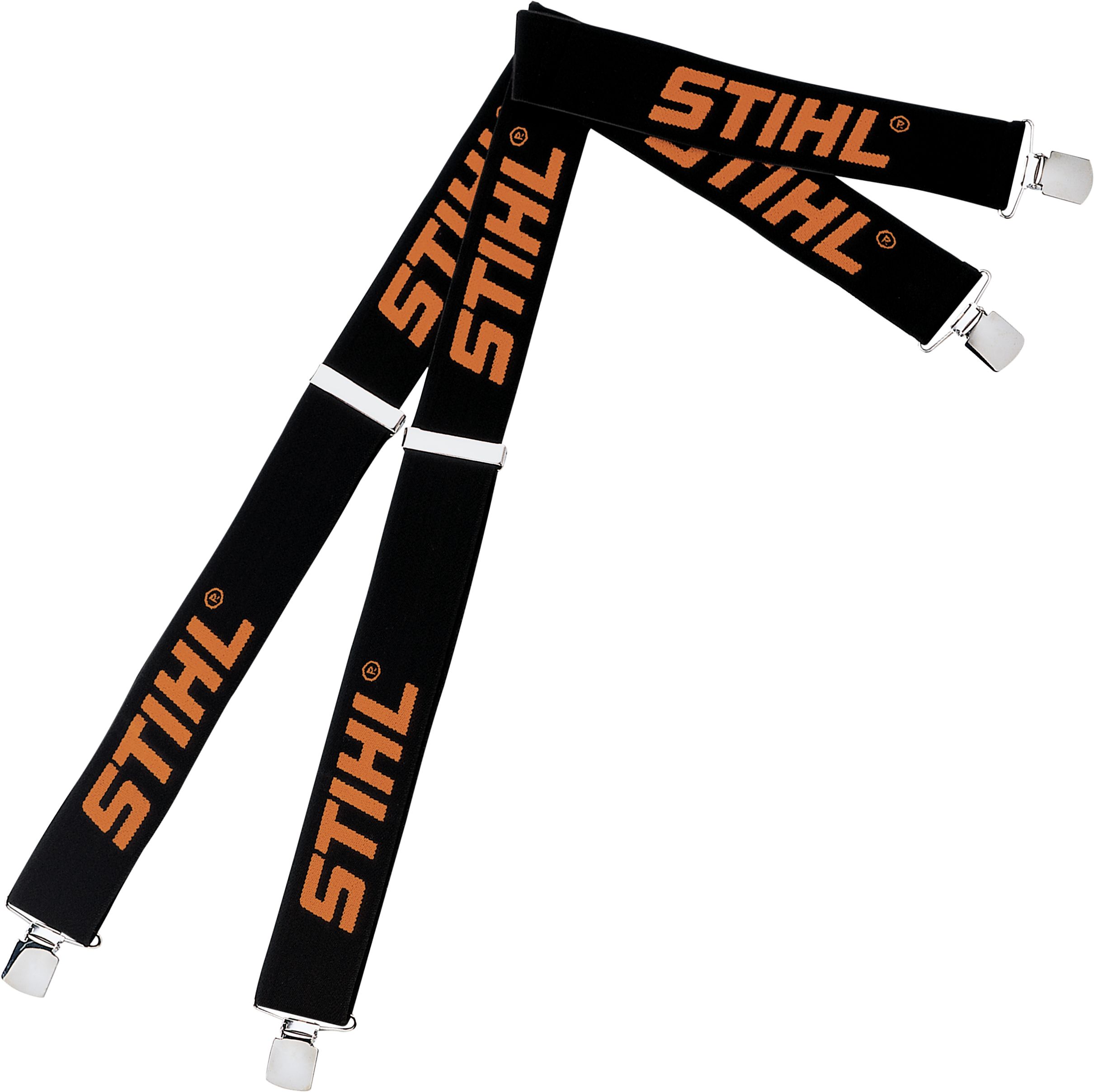 STIHL Hosenträger 130 x 5 cm schwarz; orange, Metallclips ohne Kunststoff-Inlay, 0000 884 1576