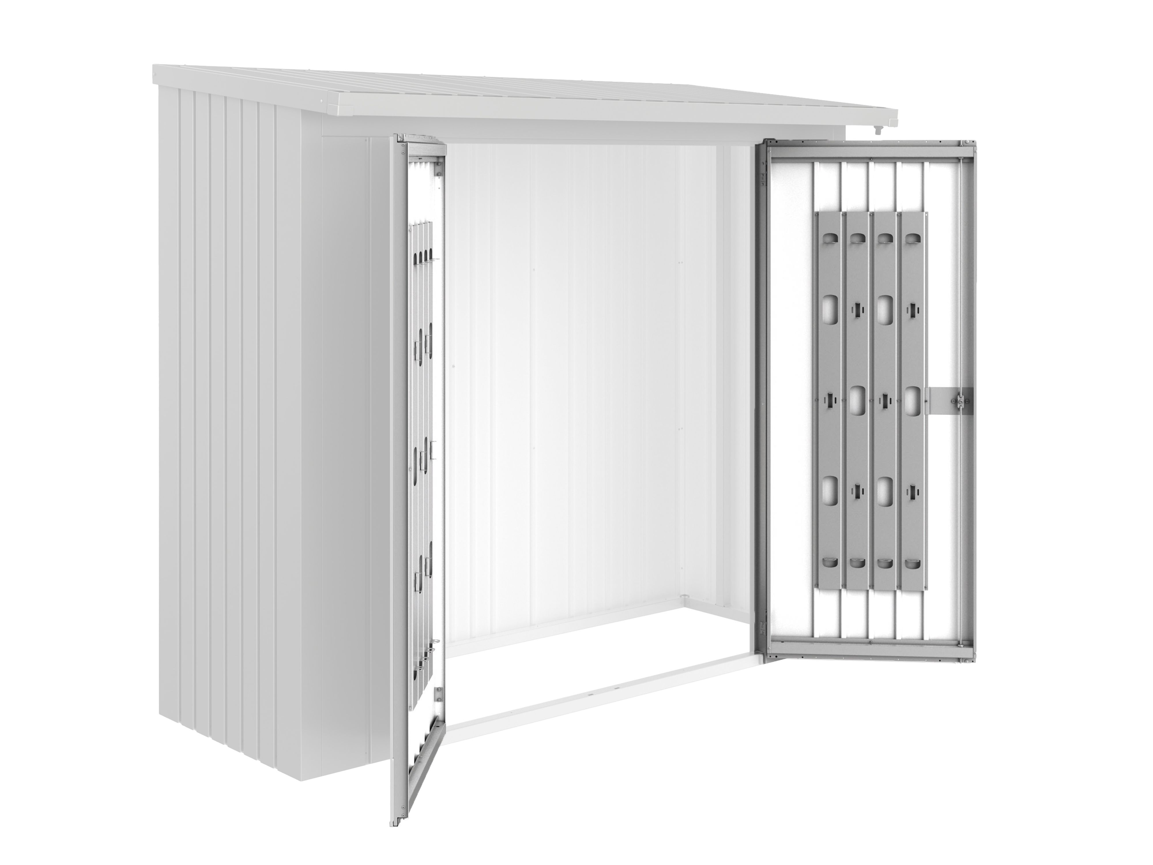 Biohort Türpaket für Brennholz Unterstand Woodstock 230 229 x 5 cm silber; metallic Metalltüren