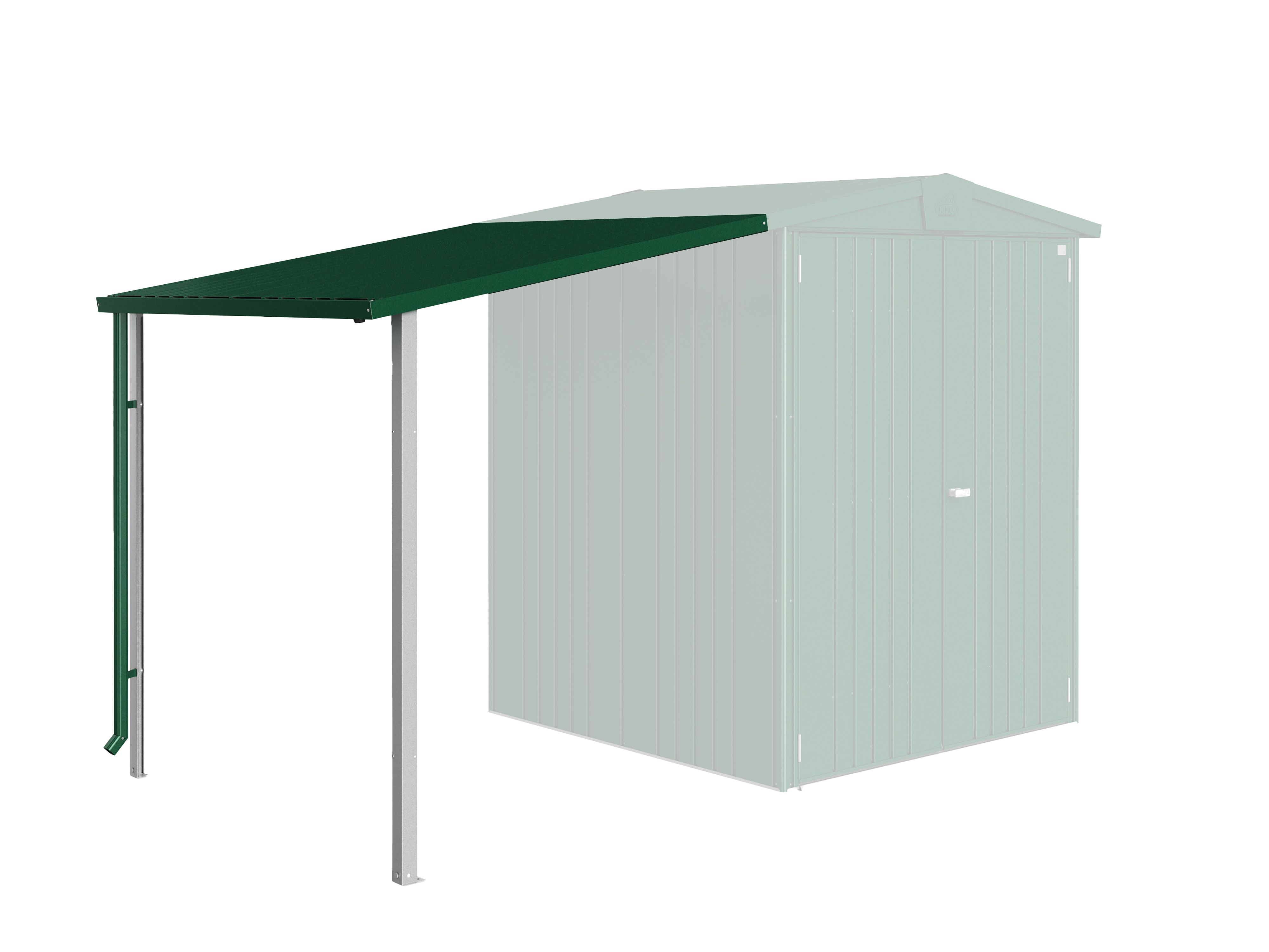 Biohort Seitendach 2.3 m² 150 x 156 cm dunkelgrün für Gerätehaus