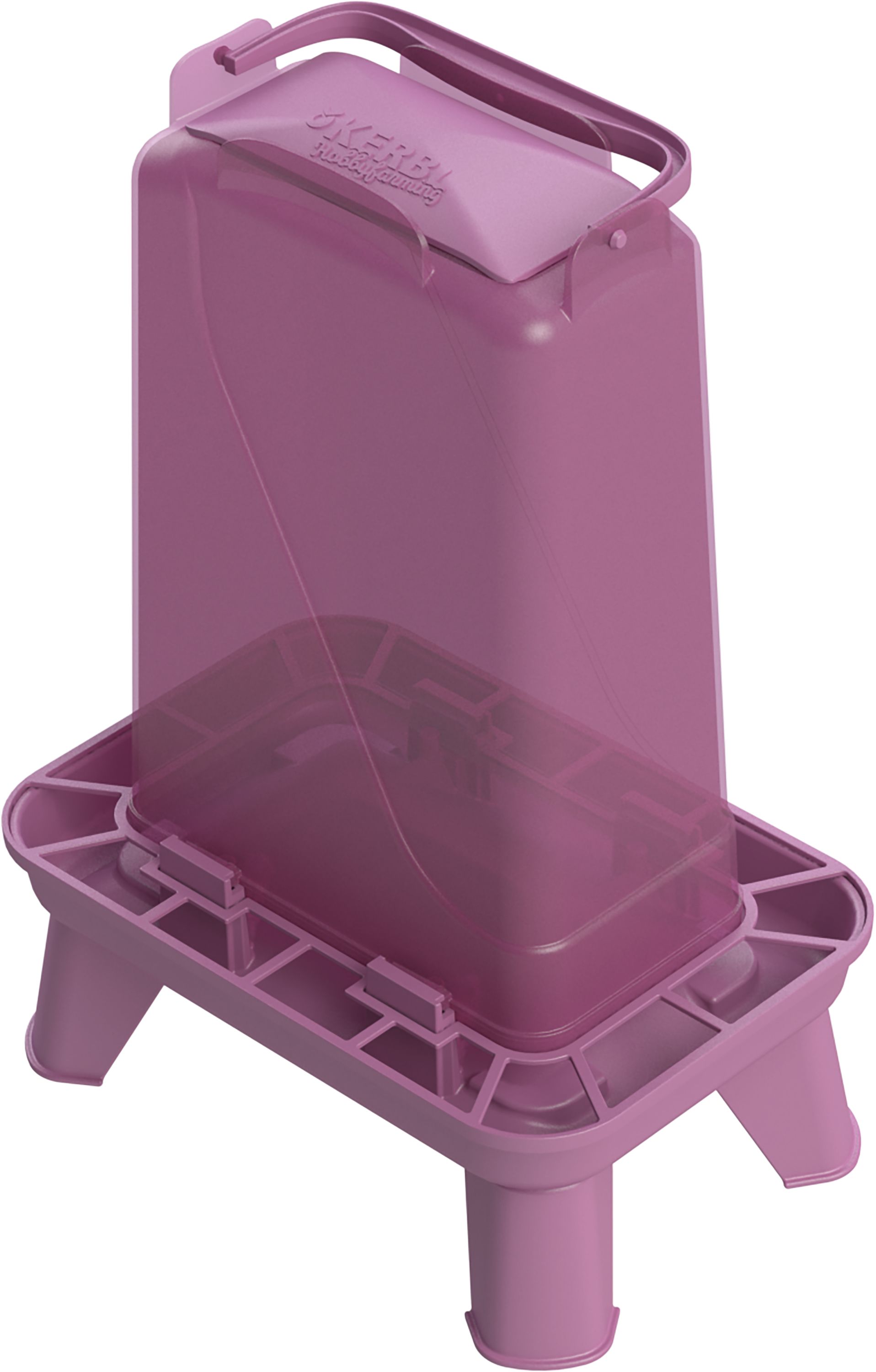 KERBL Futterautomat 5,5 l pink, mit Standfüßen und Tragegriff, für Geflügel, 70191
