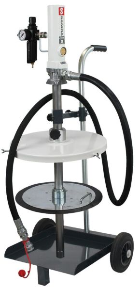 SAMOA Druckluft-„Füllmeister“ DPZ-2/25 mobil, Fettfolgedeckel 285–341 mm, Staubschutzdeckel 312–362 mm 41538