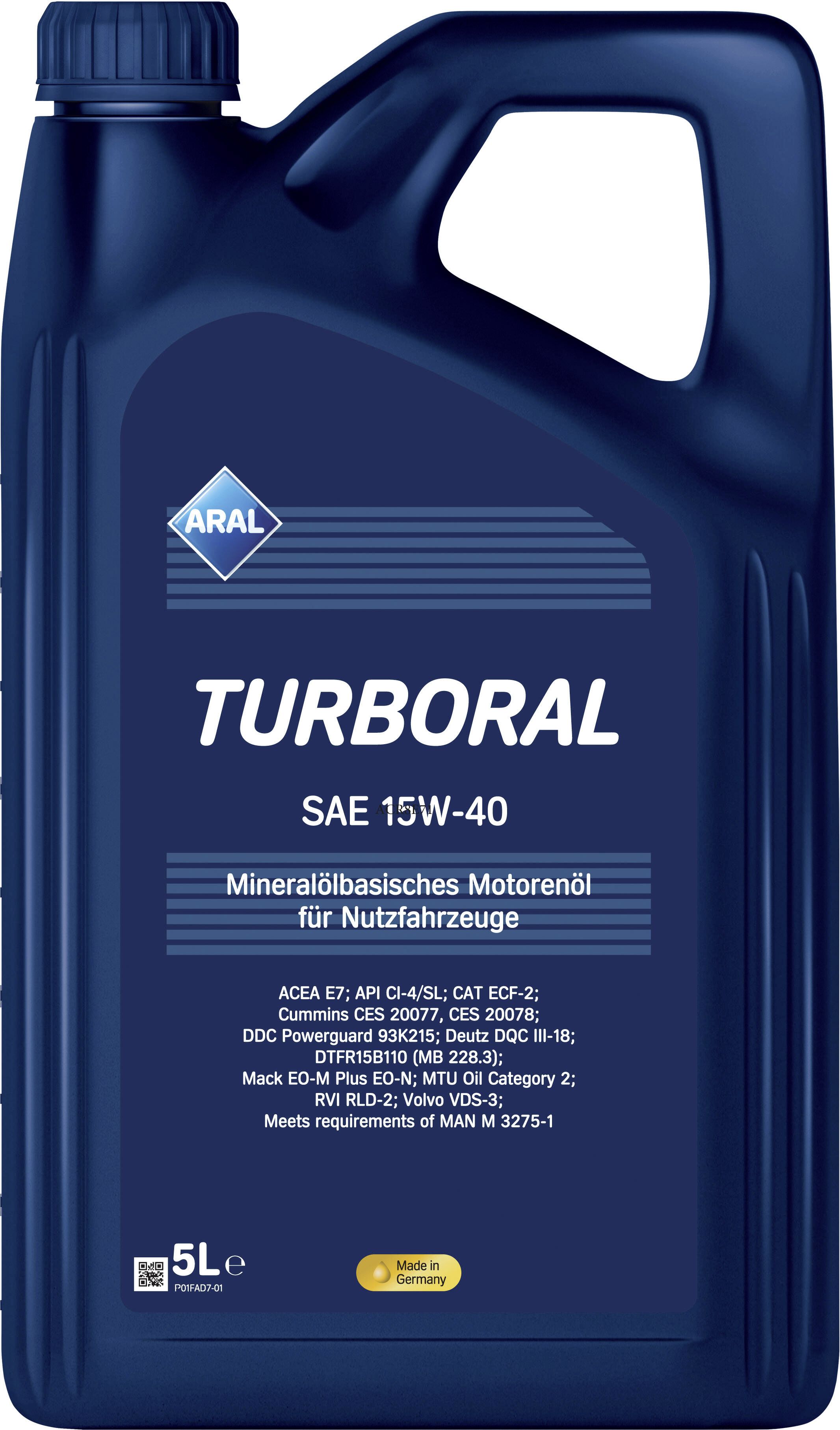 Aral Turboral 15W-40 5 Liter Kanister SAE 15W-40 Universal-Nutzfahrzeugmotorenöl