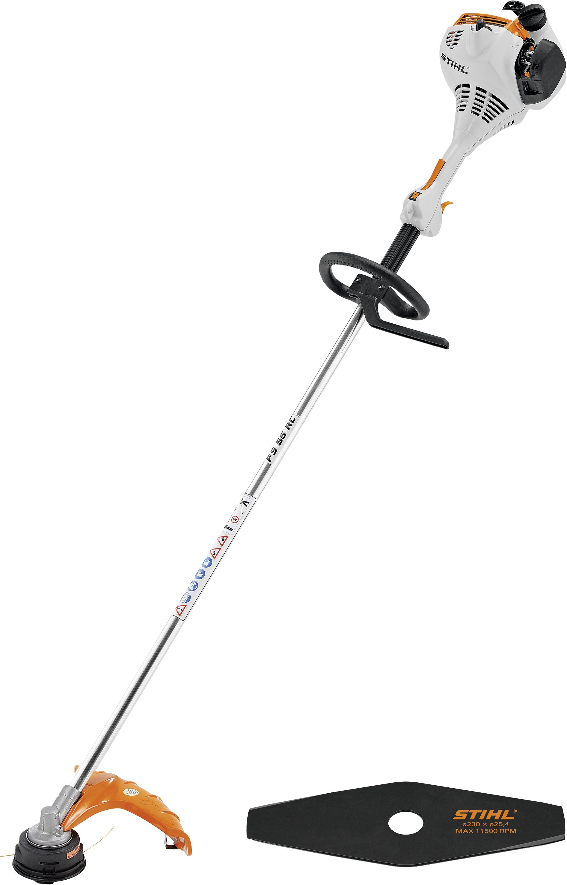STIHL Benzin-Motorsense "FS 55 R" 0,75 kW (1,0 PS), mit Grasschneideblatt, 4140 200 0529