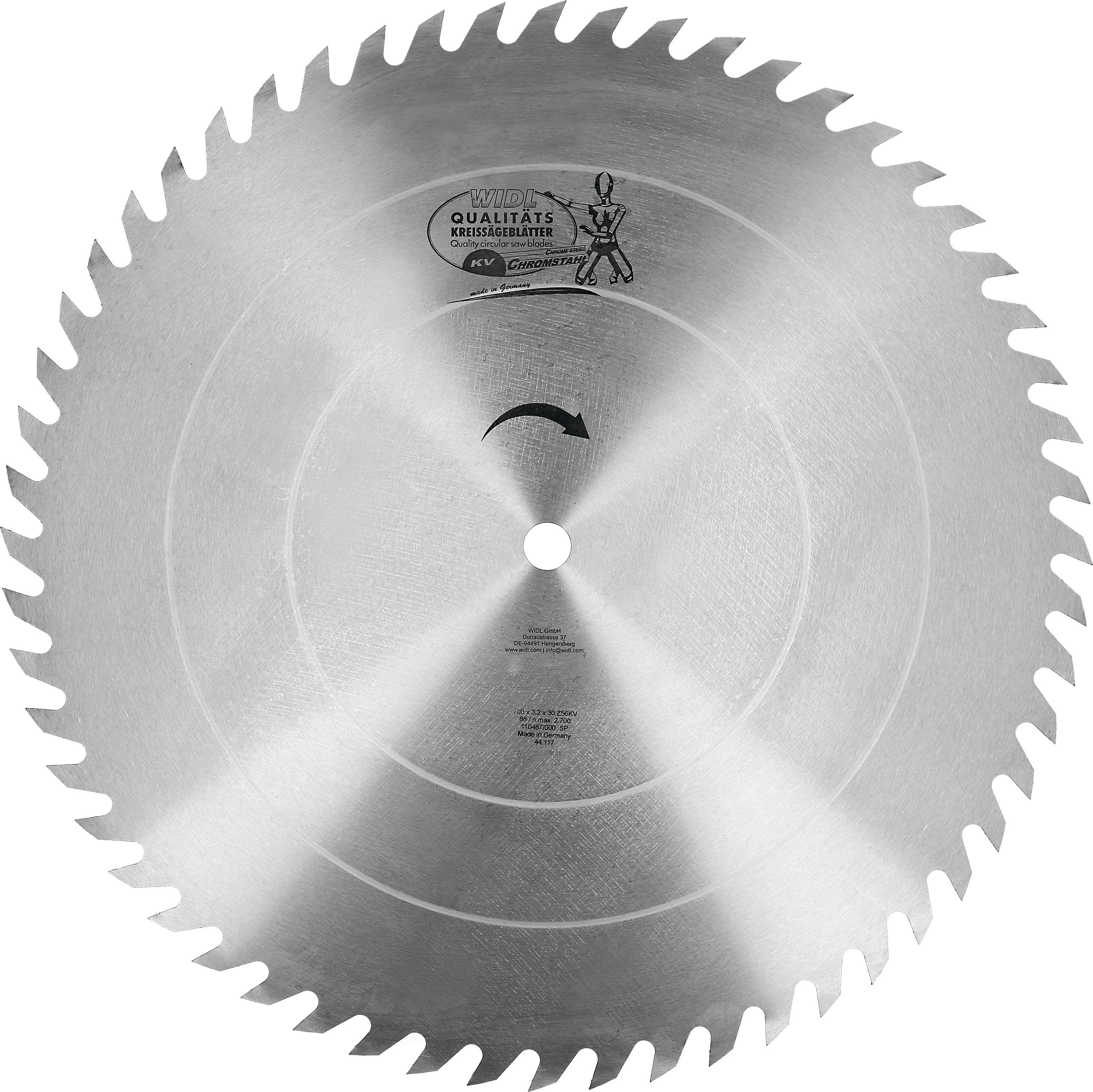Widl Kreissägeblatt "KV" 700 mm Wolfszahn, Chromstahl, W 44.117