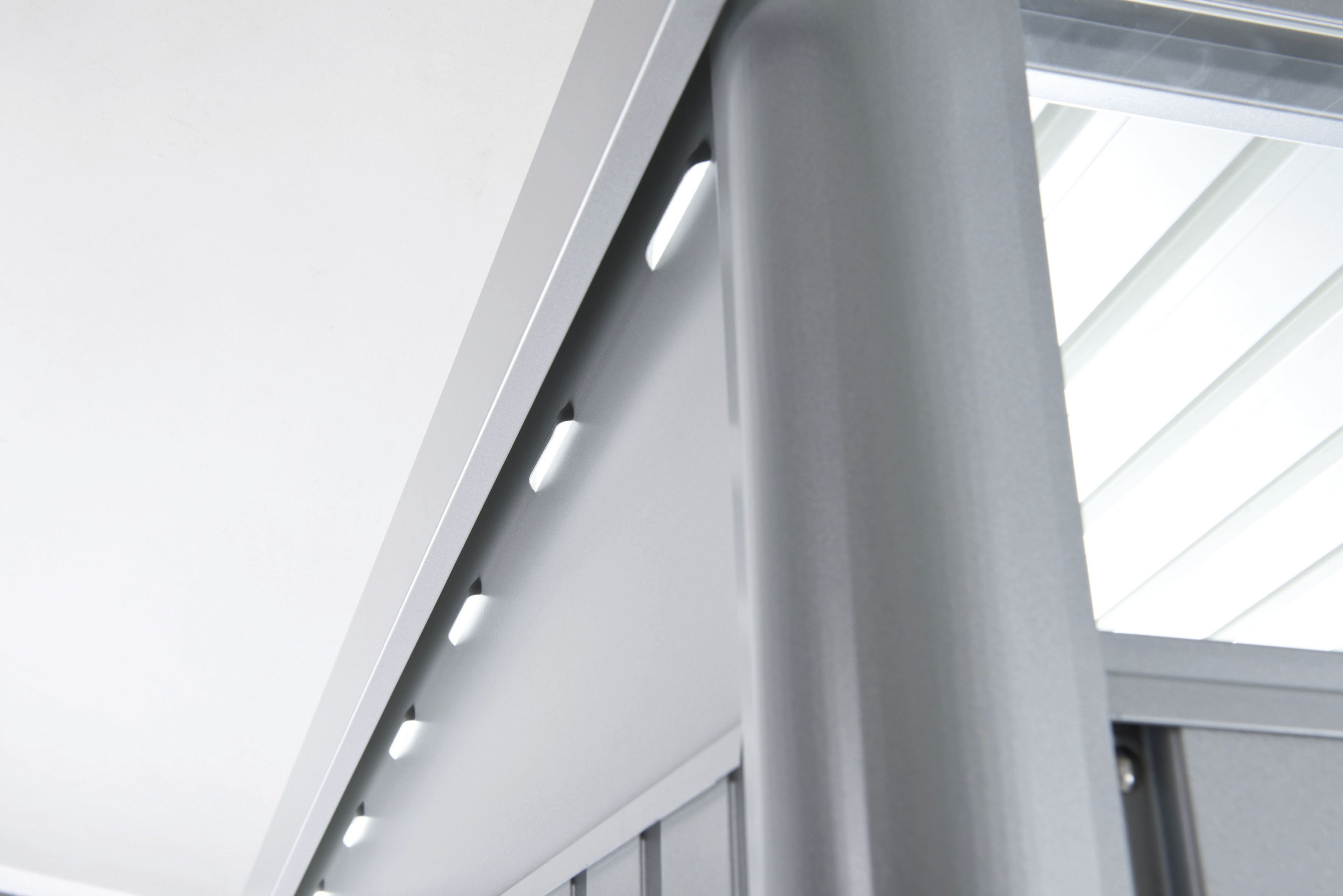 Biohort Gerätehaus AvantGarde mit Pultdach A8 260 x 380 cm dunkelgrau; metallic Doppeltür