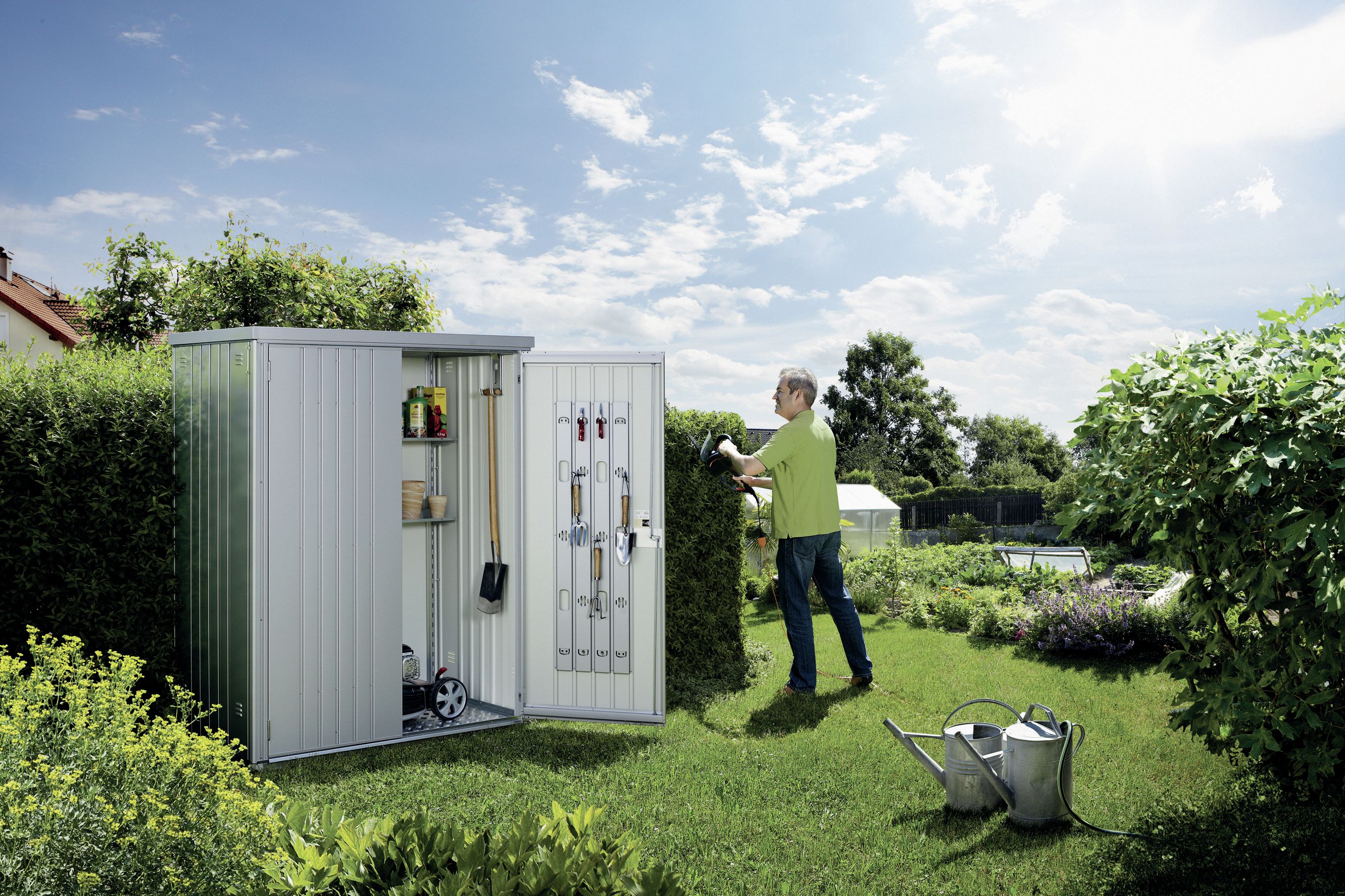 Biohort Metallgeräteschrank Gr. 150 155 x 83 cm silber; metallic Doppeltür