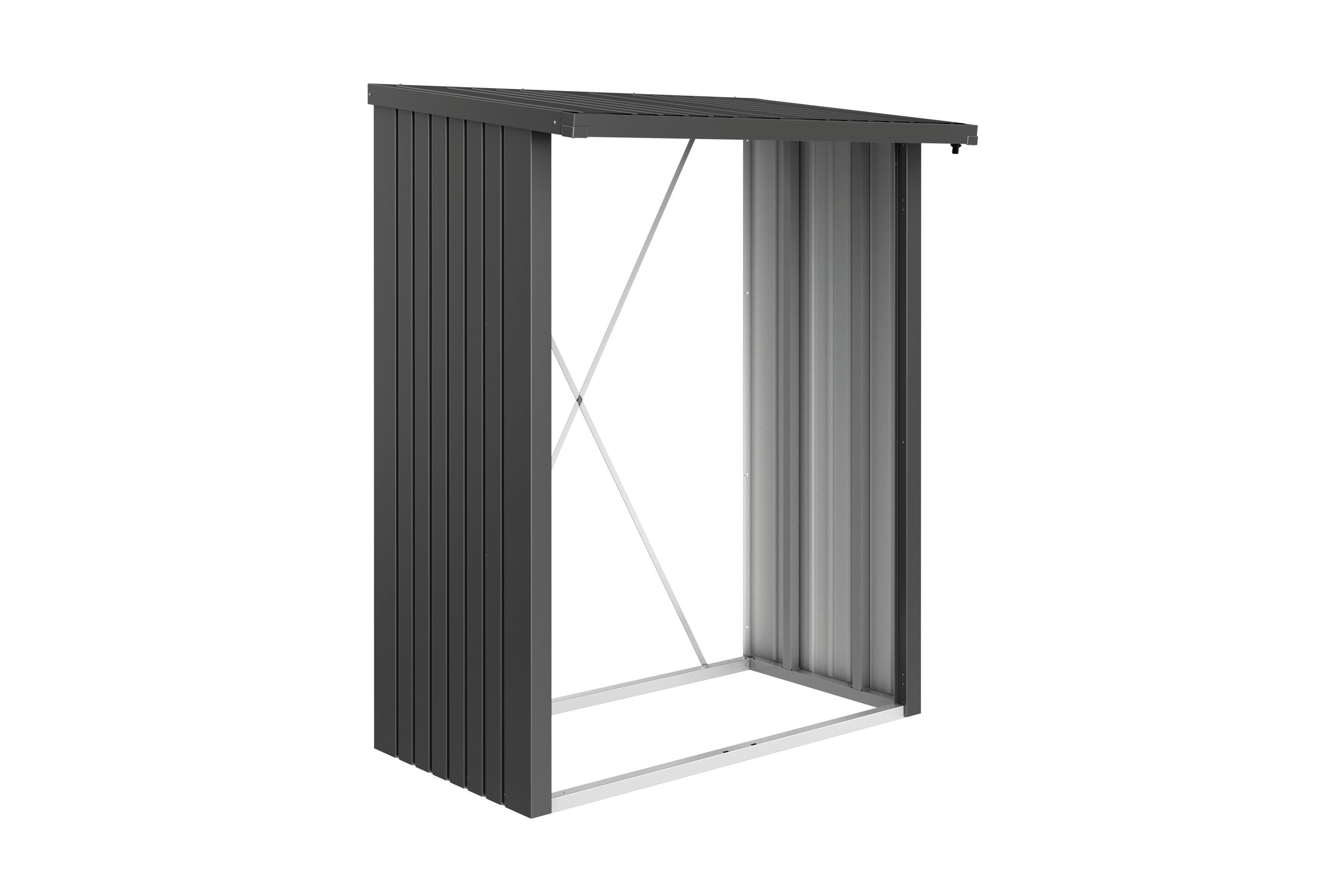 Biohort Brennholzunterstand Woodstock 150 157 x 102 cm dunkelgrau; metallic zur Aufbewahrung von Holz