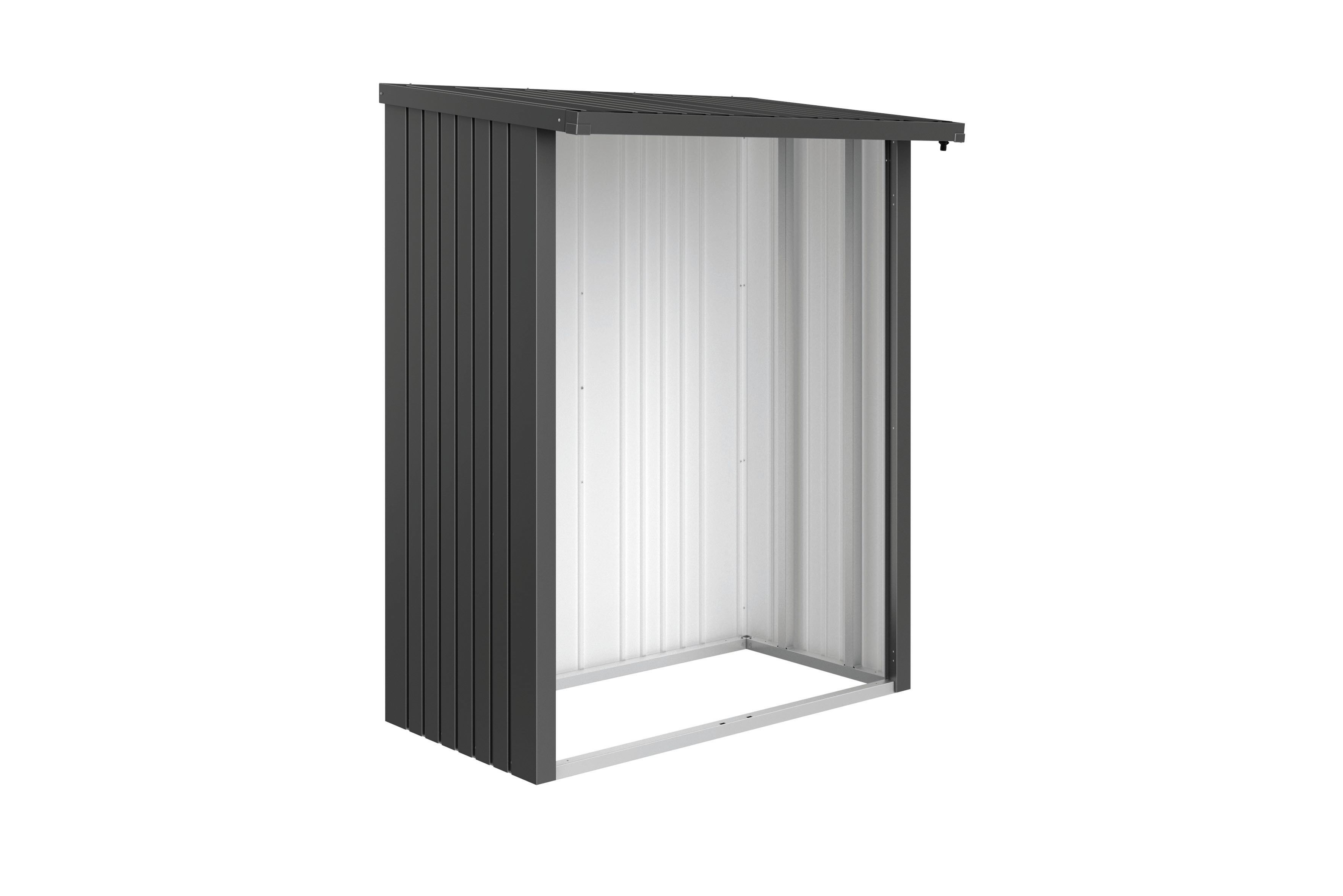 Biohort Rückwand für Brennholz Unterstand Woodstock 150 145,5 x 1,1 cm dunkelgrau; metallic