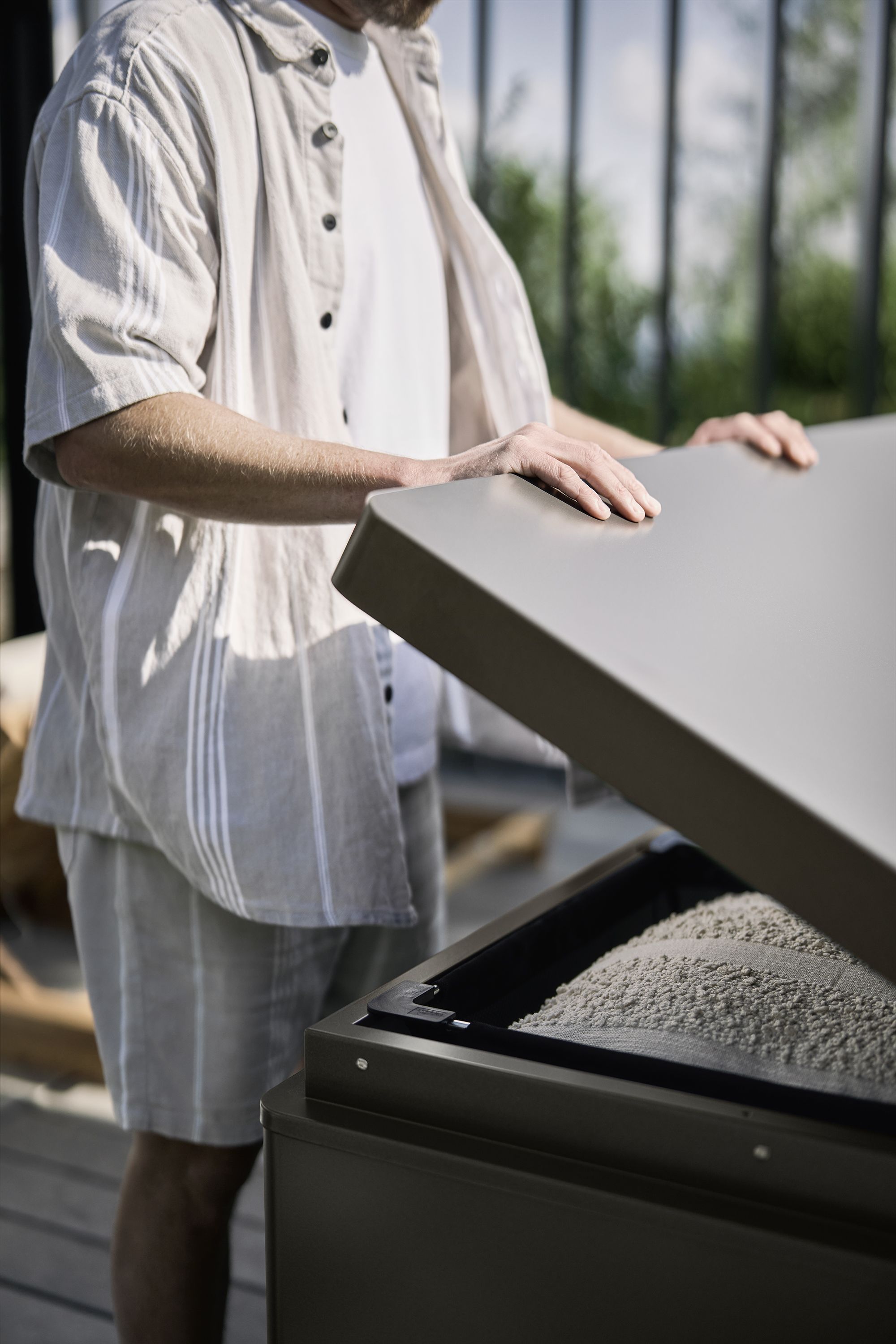 Biohort Gartenbox 160 160 x 70 cm dunkelgrau; metallic Aufgewahrungsbox Garten