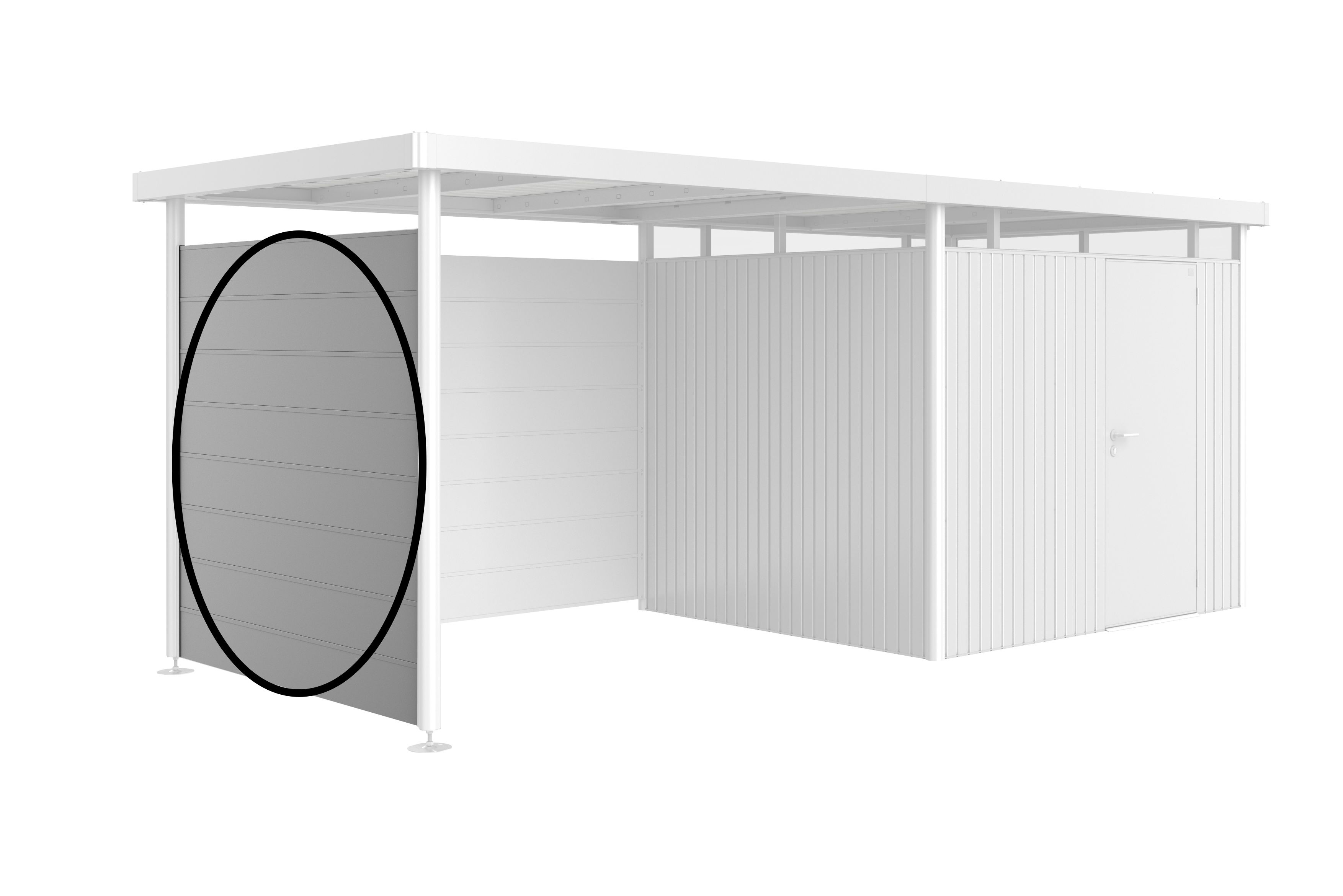 Biohort Seitenwand für Seitendach 197 x 2,5 cm silber; metallic