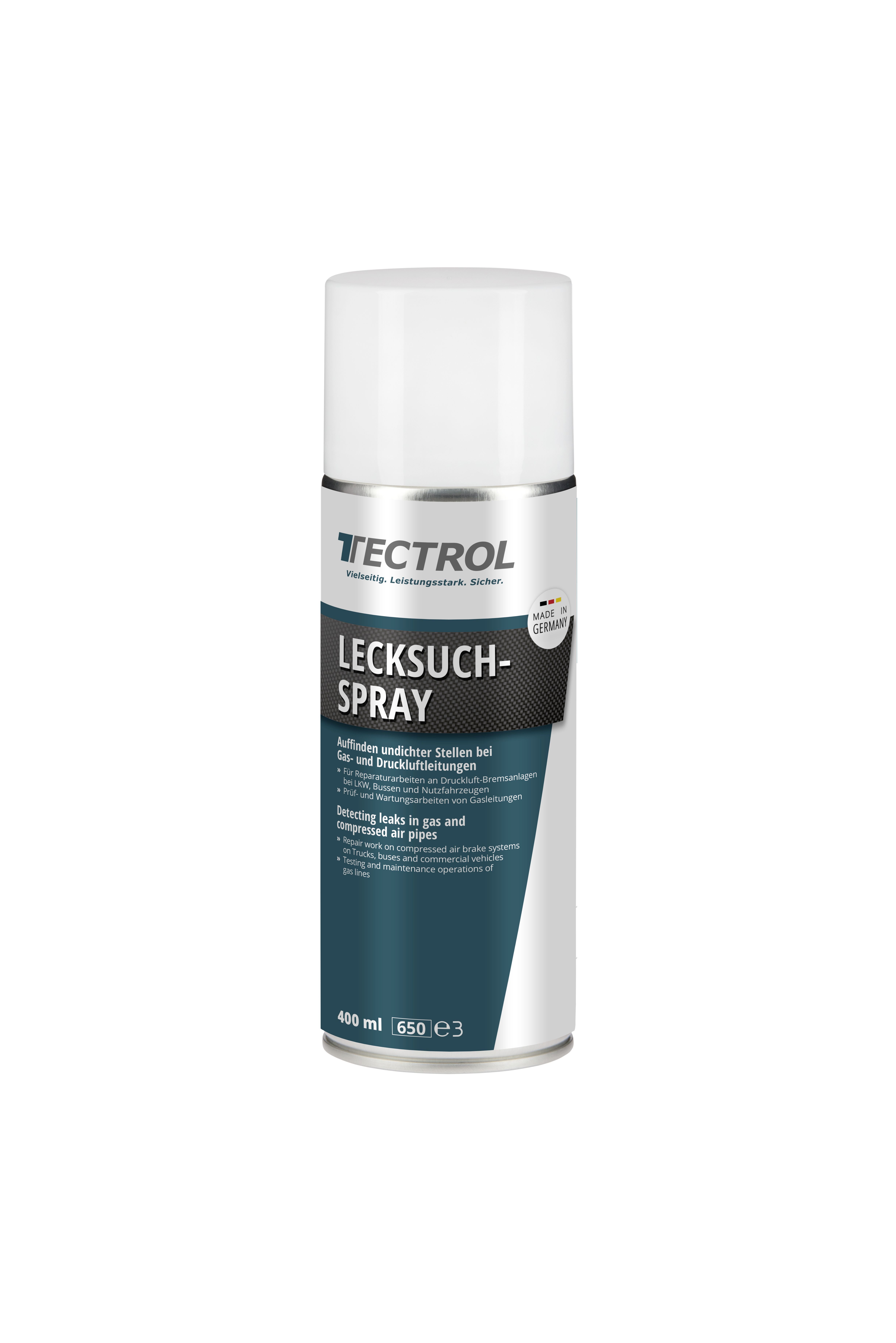 TECTROL LECKSUCHSPRAY 400 ml Dose Leckfinderspray, zum Auffinden von Undichtigkeiten in Druckleitungen, Kompressoren und Gehäusen