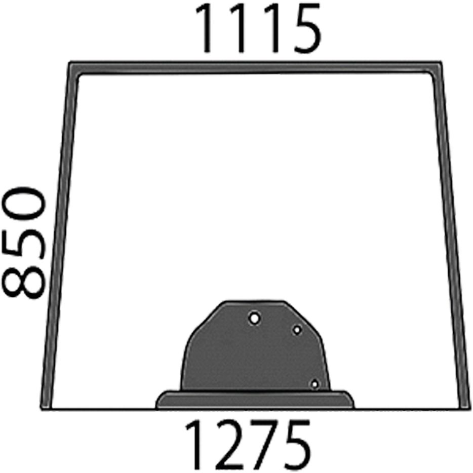 Frontscheibe grün, Höhe 850 mm, 3 Bohrungen, für Traktor Massey Ferguson 5000, 6000, 7000, 8000