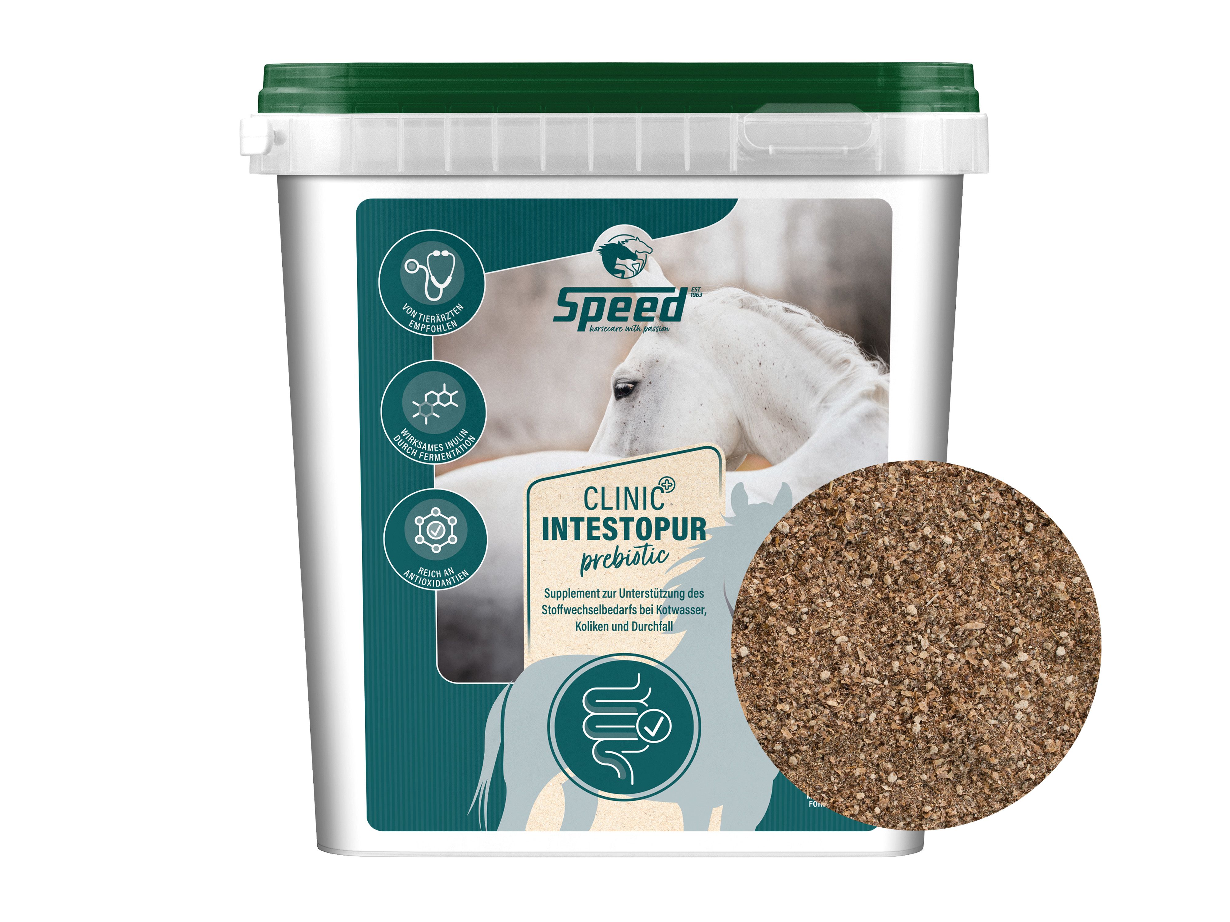 SPEED CLINIC INTESTOPUR prebiotic mit Wirkstoffen für verdauungssensible Pferde 3,5 kg Eimer