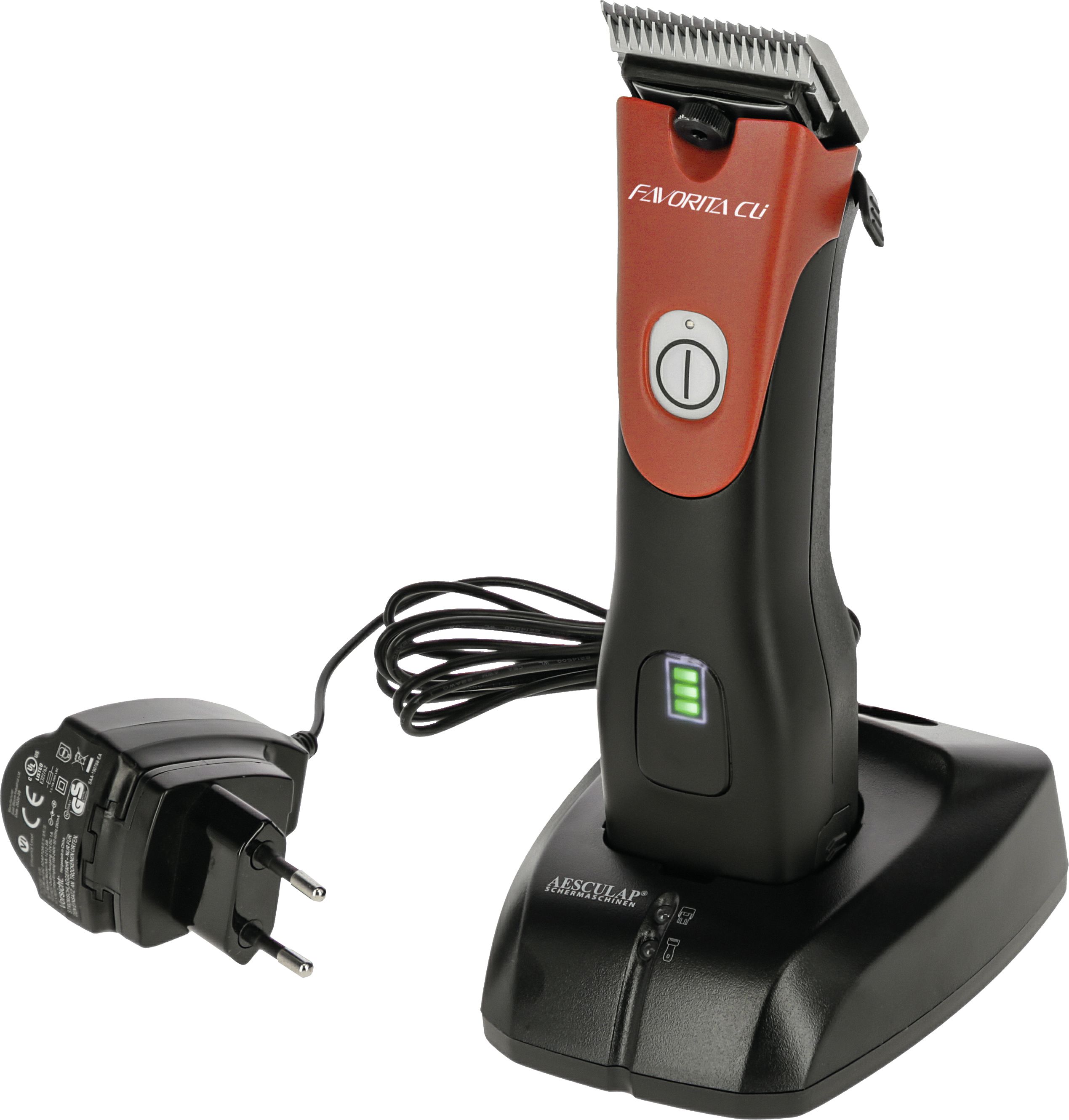 AESCULAP Akku-Schermaschine "Favorita CLi", rot; schwarz, für Kleintiere, GT234-SR