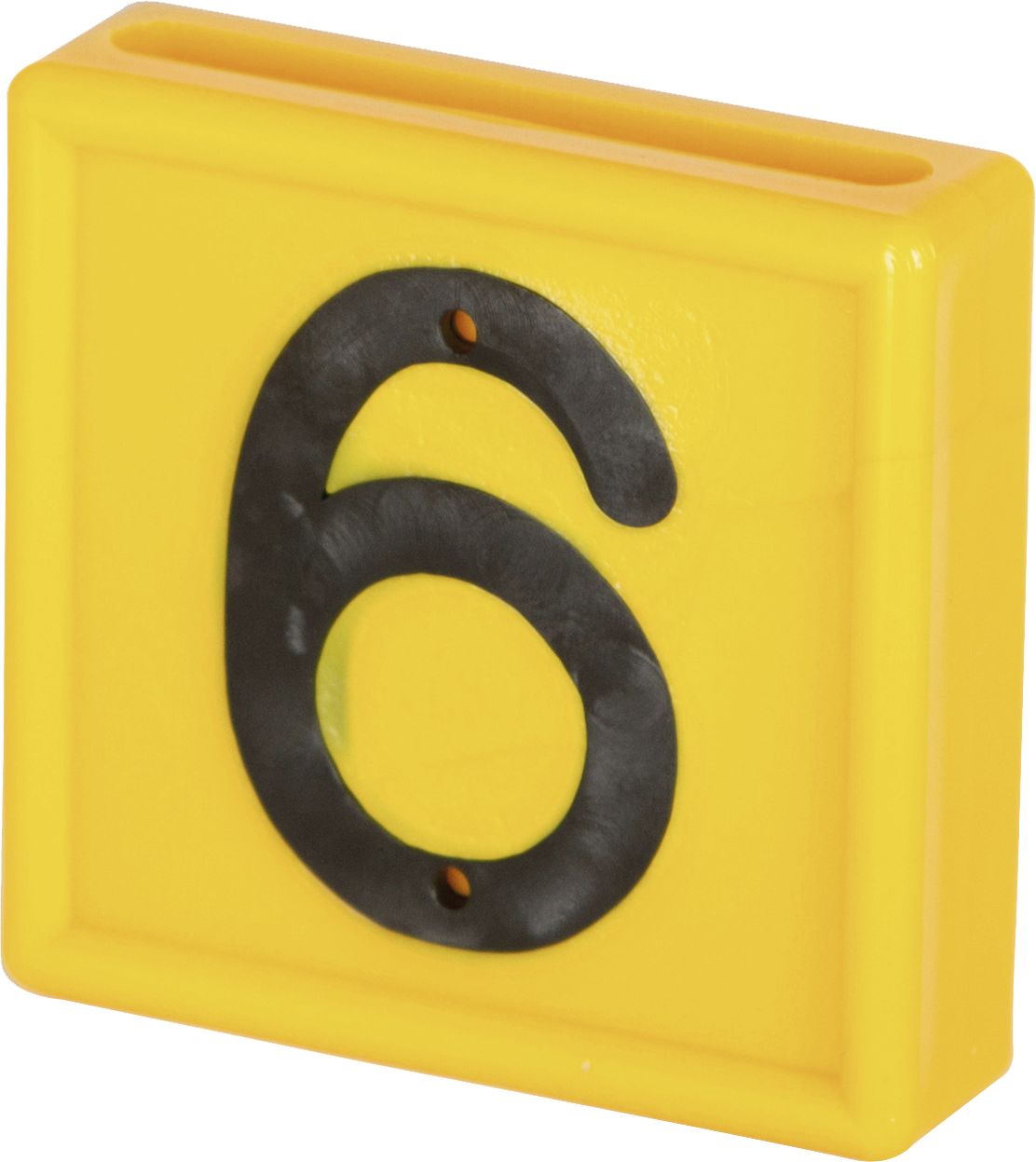 KERBL Halsbandnummer Ziffer 6/9, Kunststoff gelb für Halsmarkierungsbänder bis 4 cm Breite, 1 St., 207486