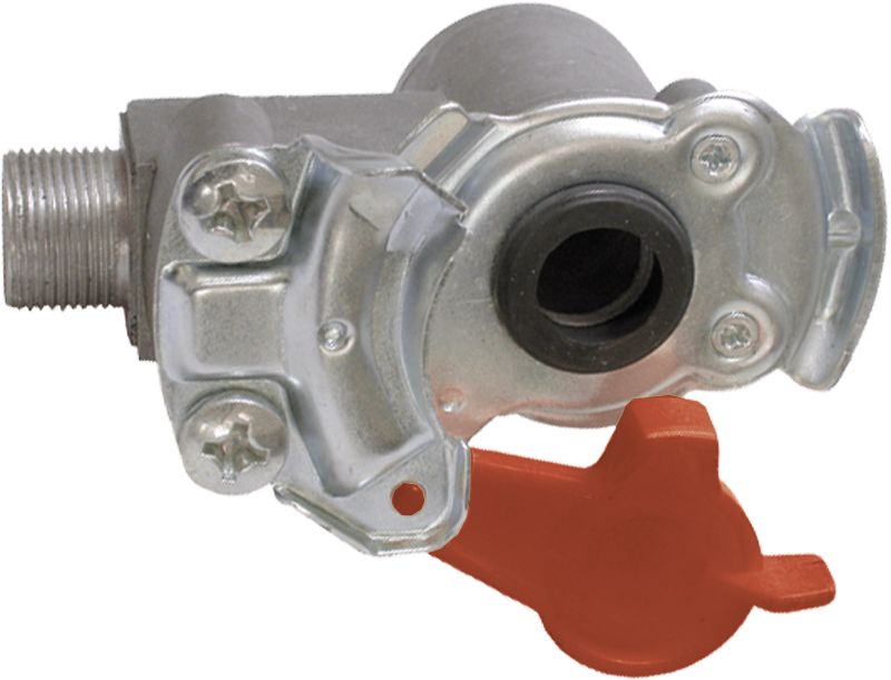 Kupplungskopf rot, für Anhänger, 2-Kreis-Anlage, Vorrat, M 16 x 1,5 IG Schott; M 24 x 1,5 AG Schott, für Vorrat Anhänger, mit integriertem Filter