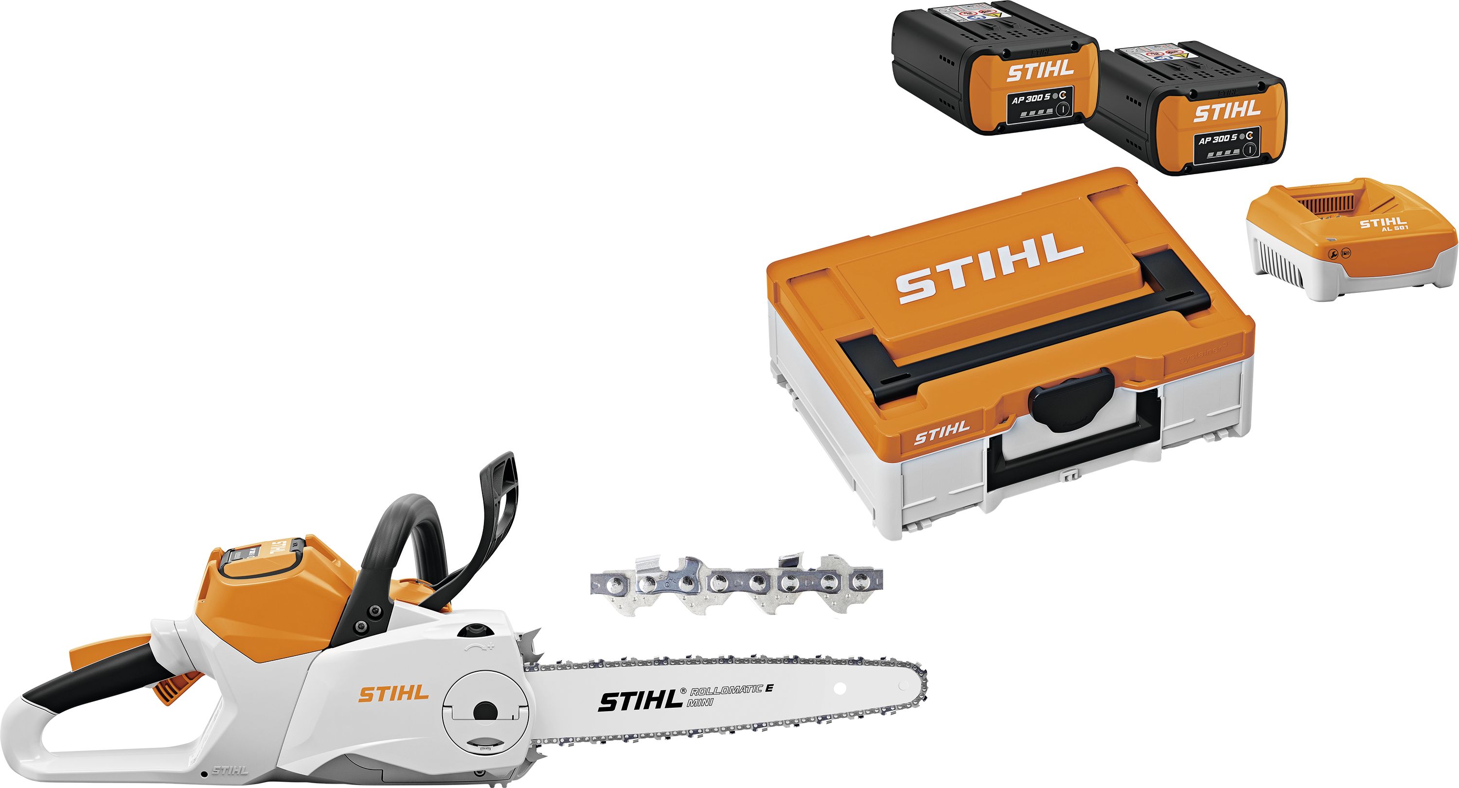 STIHL Akku-Kettensäge "MSA 200 C-B" Schienenlänge 35 cm, mit Akku-Box, 2 Akkus/Ladegerät, 2 Ketten, MA03 200 0010