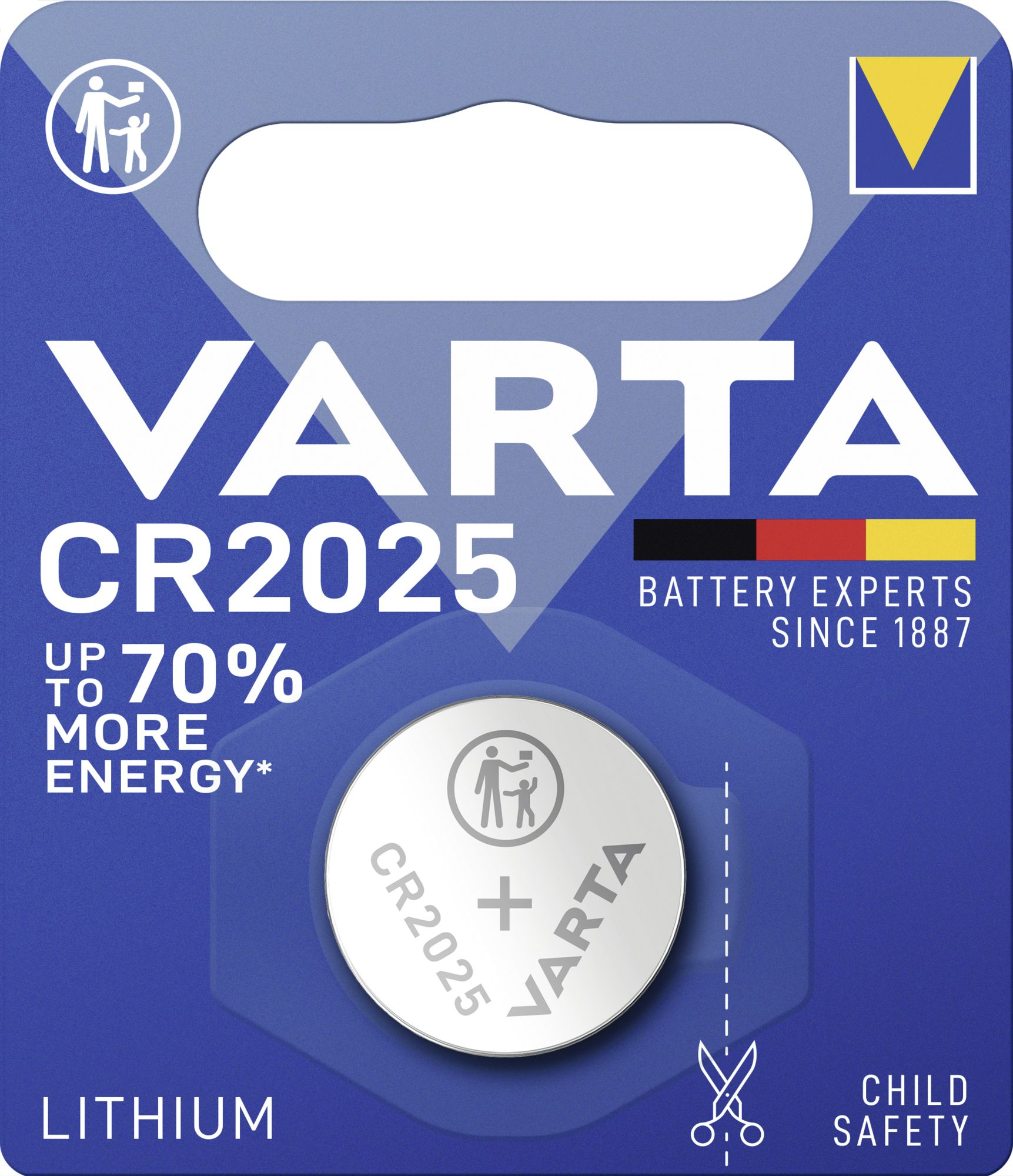 VARTA Batterie Lithium Coin; CR2025 3 V/170 mAh, 1 St. Blister, 6025101401