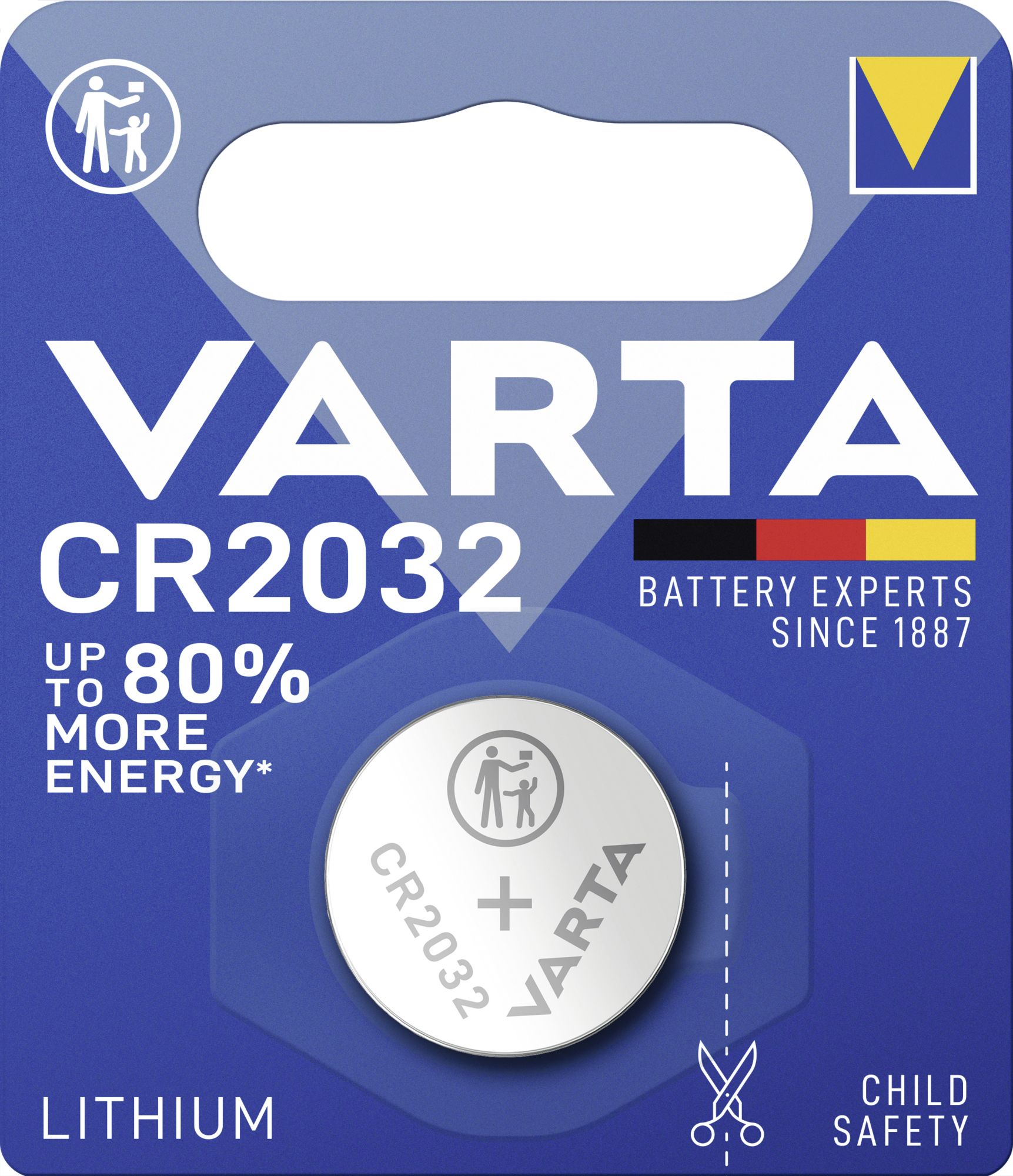 VARTA Batterie Lithium Coin; CR2032 3 V/230 mAh, 1 St. Blister, 6032101401
