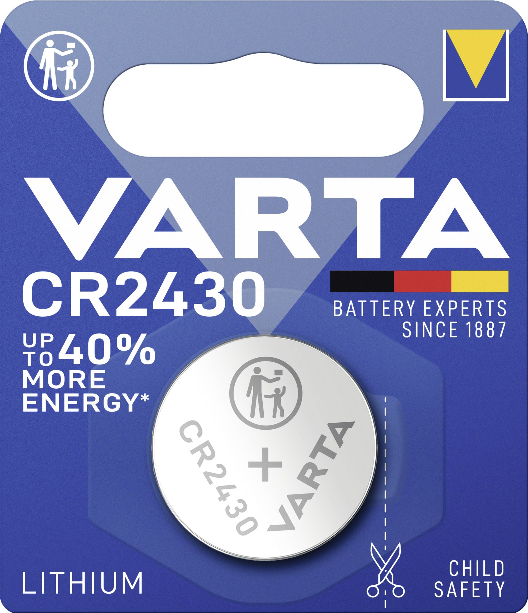 VARTA Batterie Lithium Coin; CR2430 3 V/290 mAh, 1 St. Blister, 6430101401