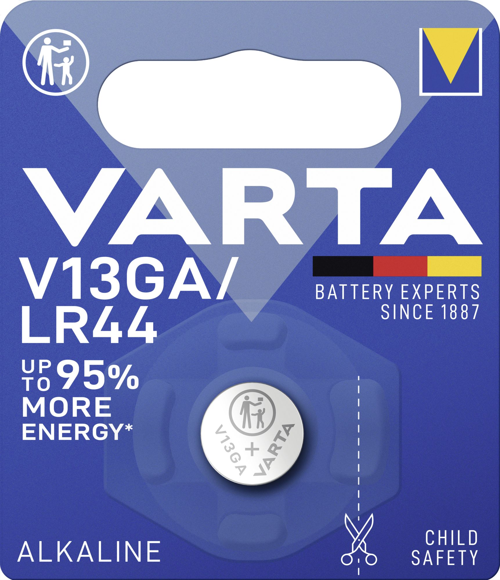 VARTA Batterie Alkaline Special V13GA; LR44 1,5 V/130 mAh, 1 St. Blister, 4276101401