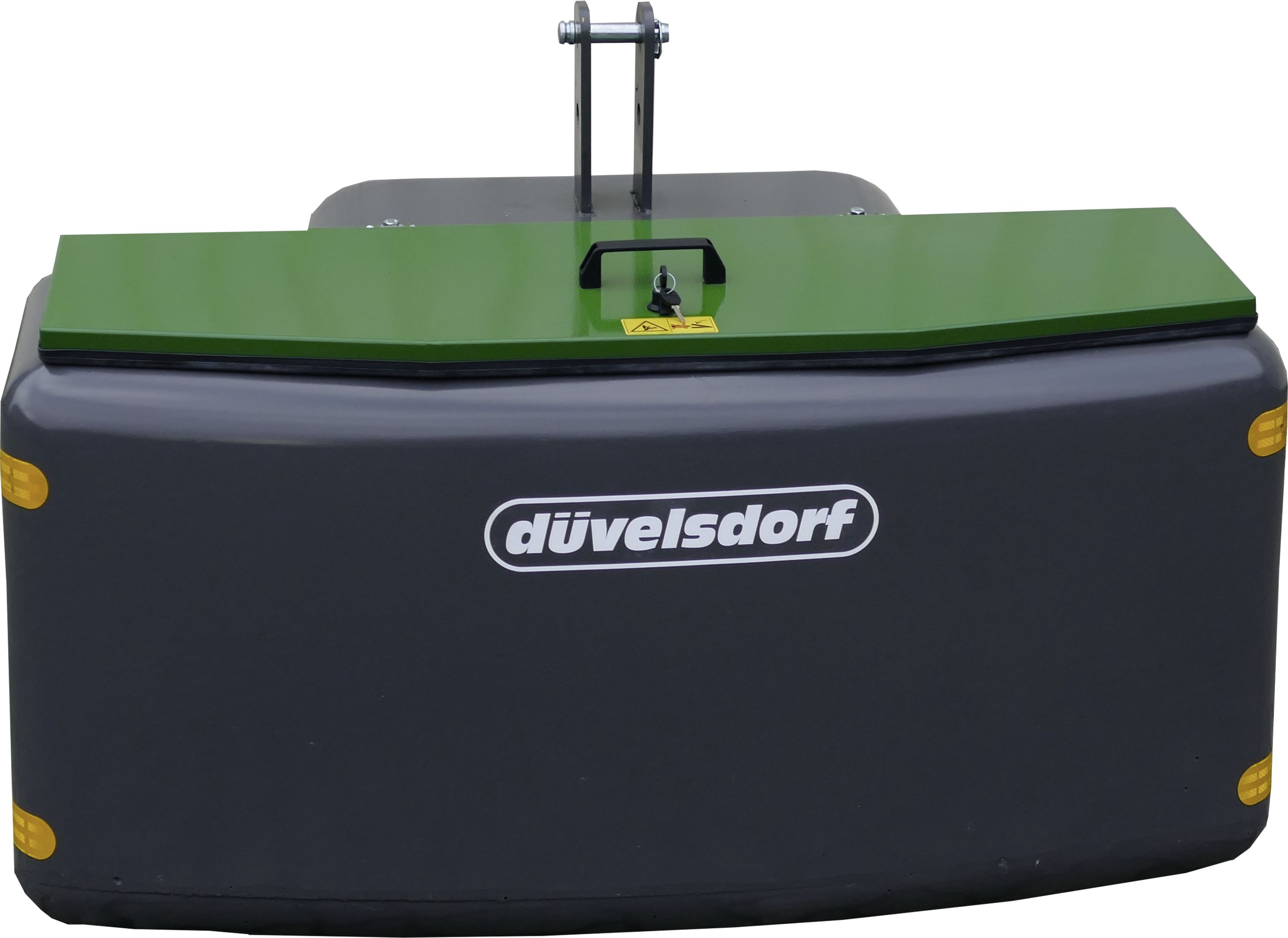 Düvelsdorf Front- und Heckgewicht 1.250 kg, Stahlbeton, mit Transportbox 160 l, Deckel grün, 2821512
