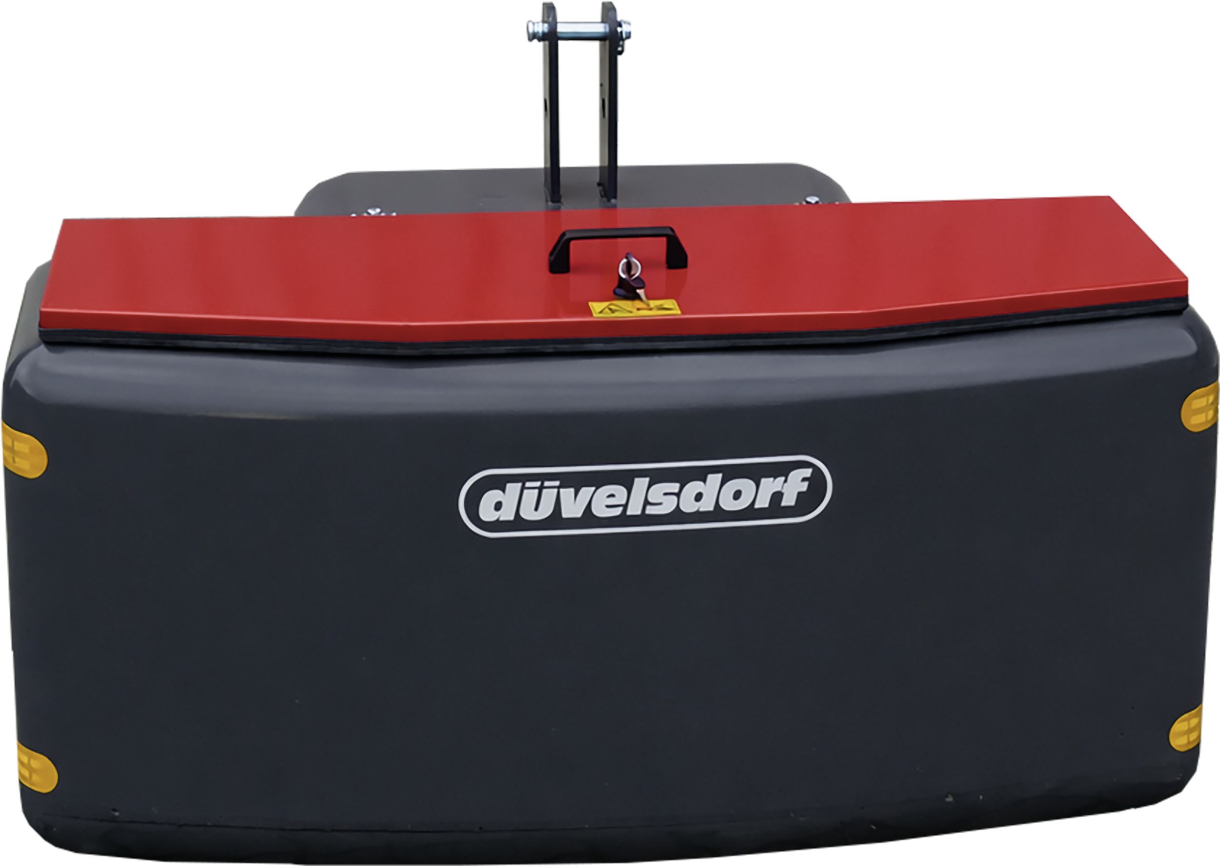 Düvelsdorf Front- und Heckgewicht 1.450 kg, Stahlbeton, mit Transportbox 160 l, Deckel rot, 2821523