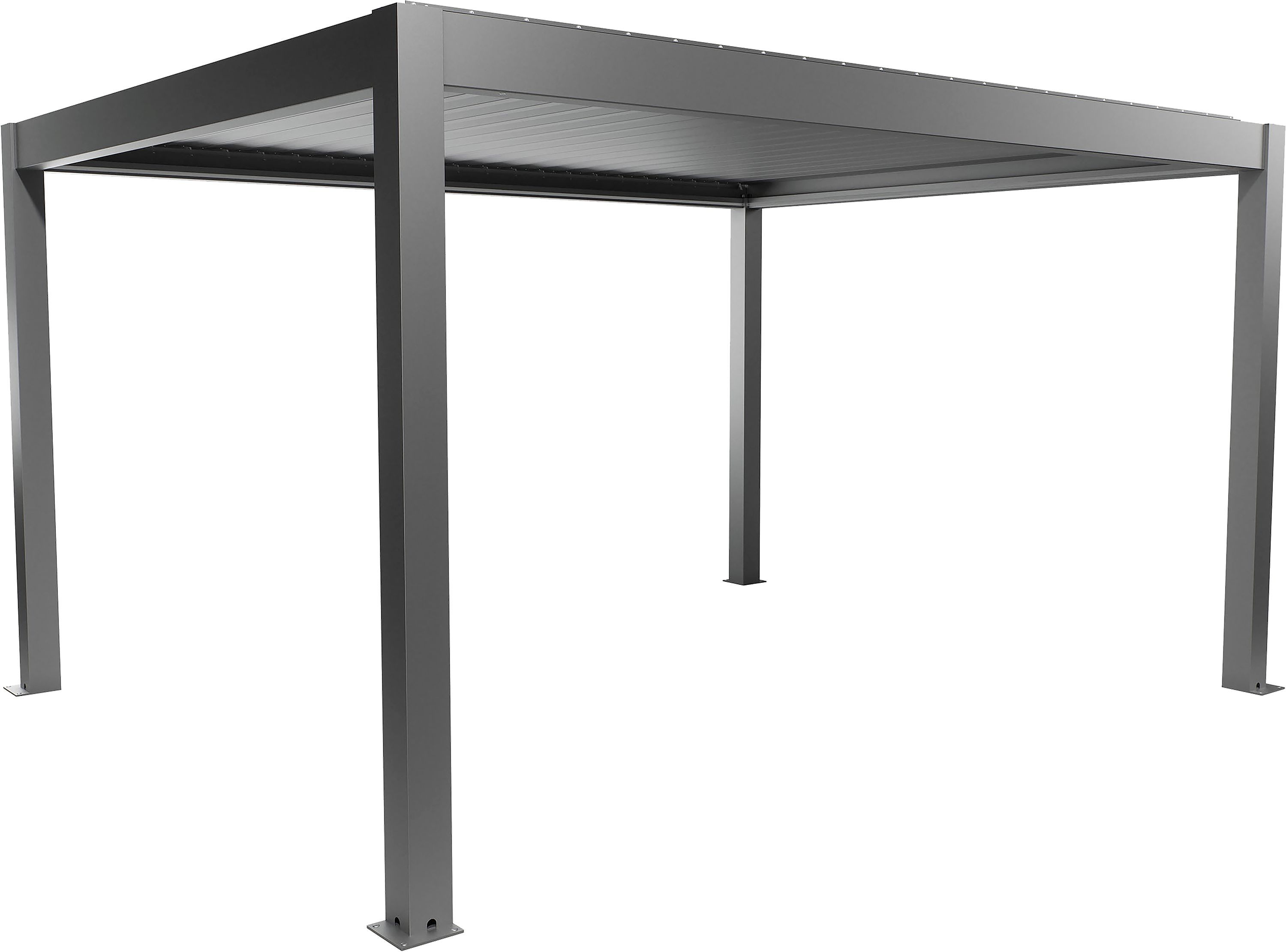 biohort Pergola quarzgrau-metallic, Lamellendach quarzgrau-metallic, 6 x 3 m